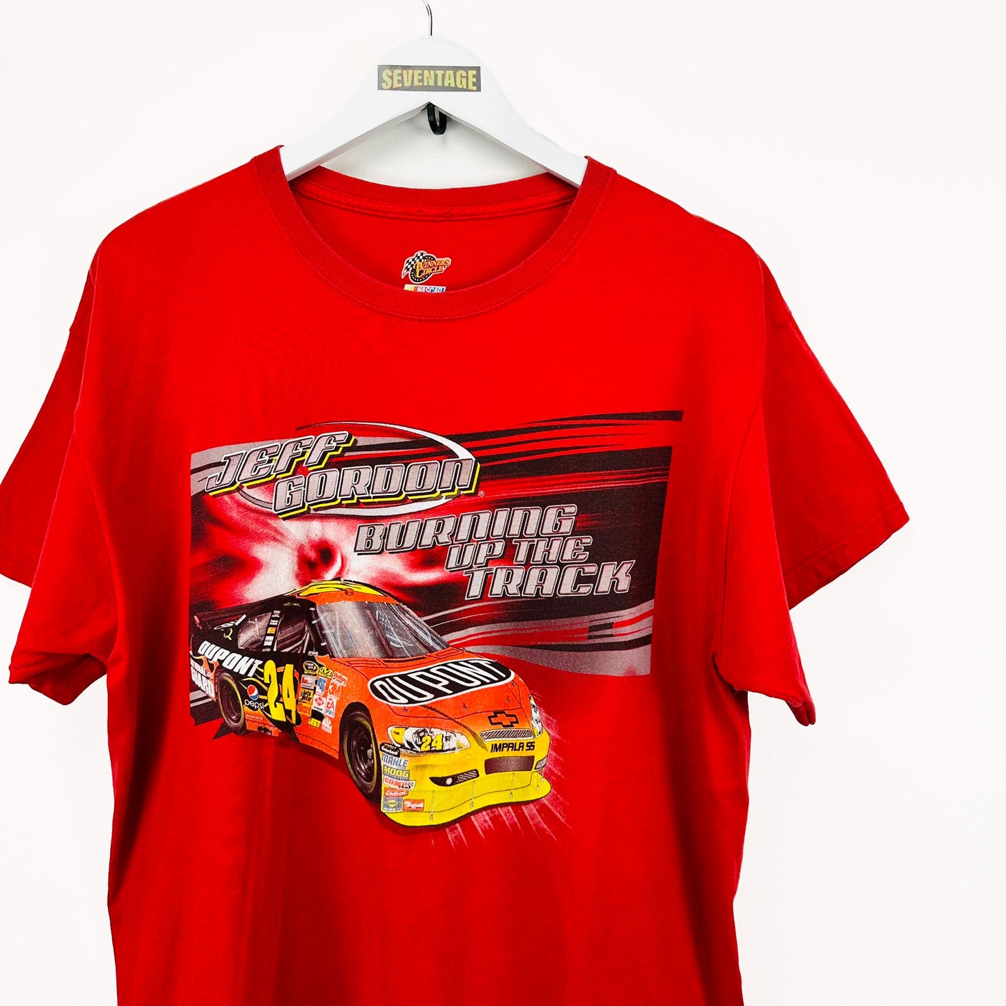 T-shirt nascar USA rossa vintage - XL