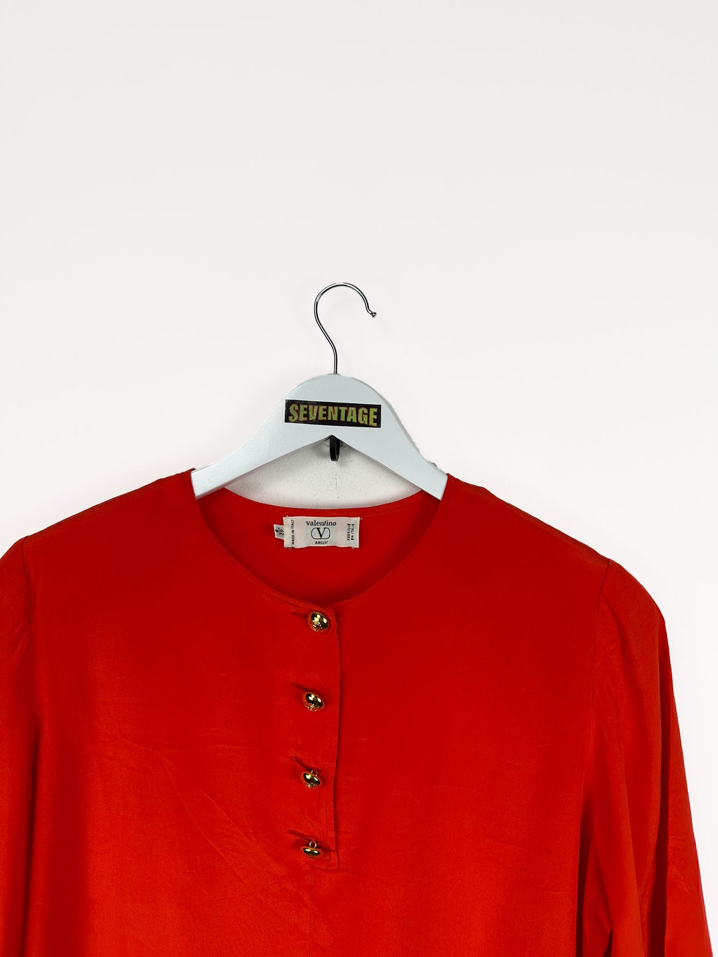 Camicia blusa Valentino rossa 90s - M