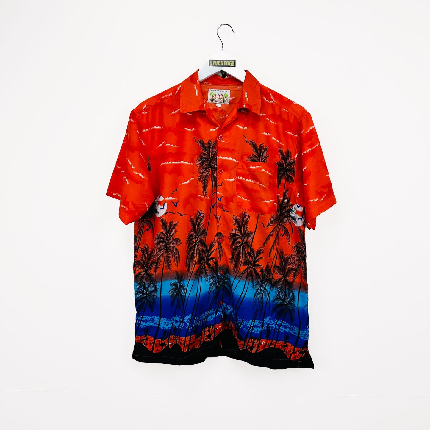 Camicia hawaiana arancio Waikiki vintage - M