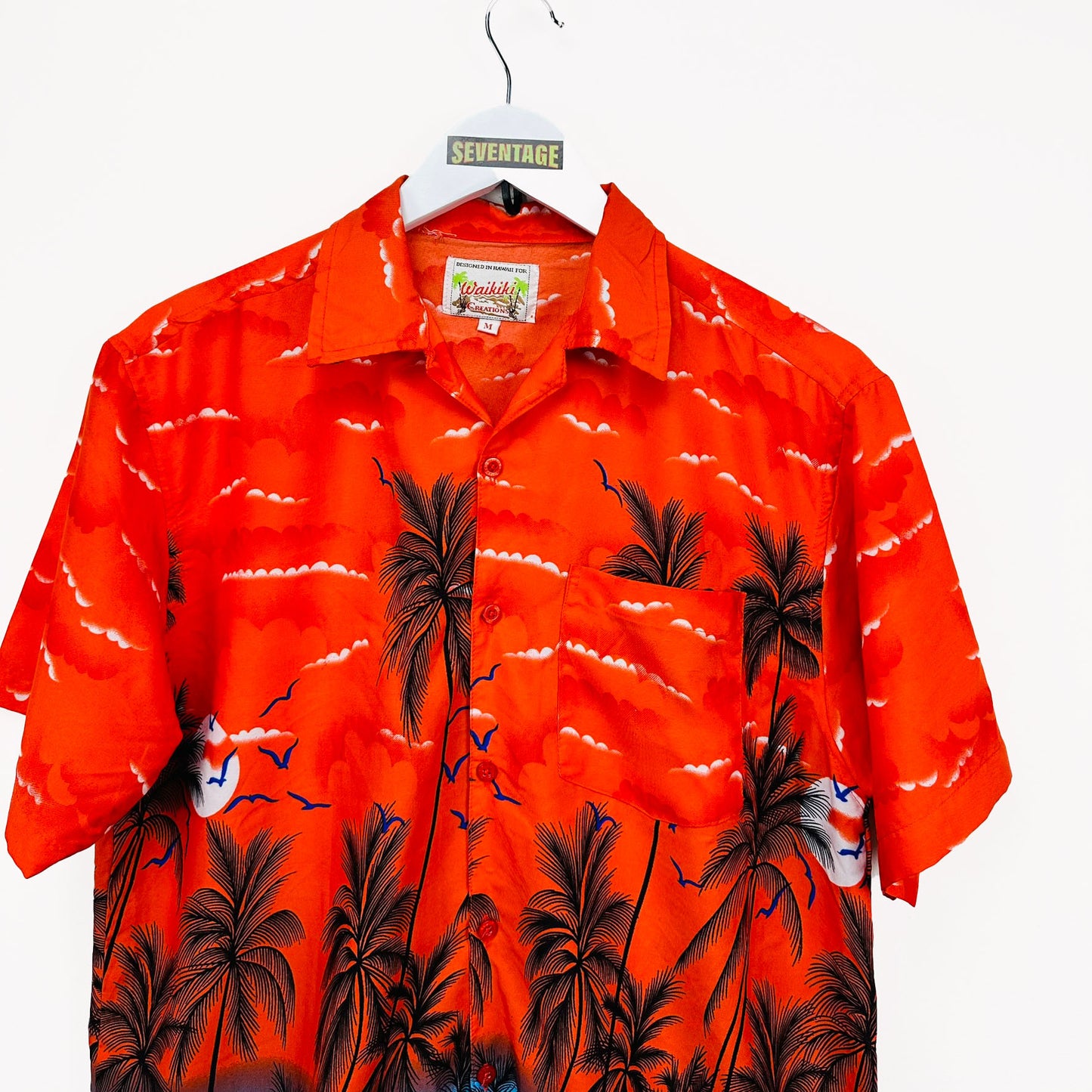 Camicia hawaiana arancio Waikiki vintage - M
