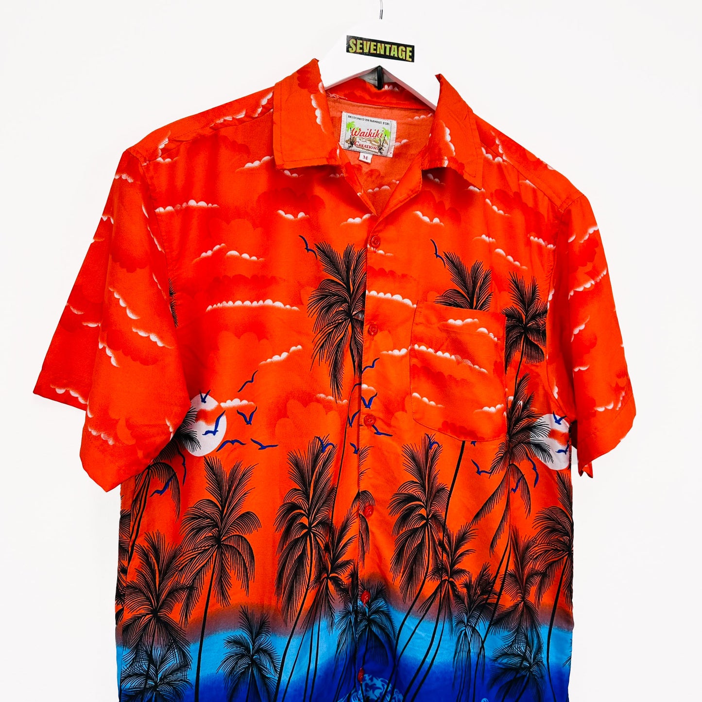 Camicia hawaiana arancio Waikiki vintage - M