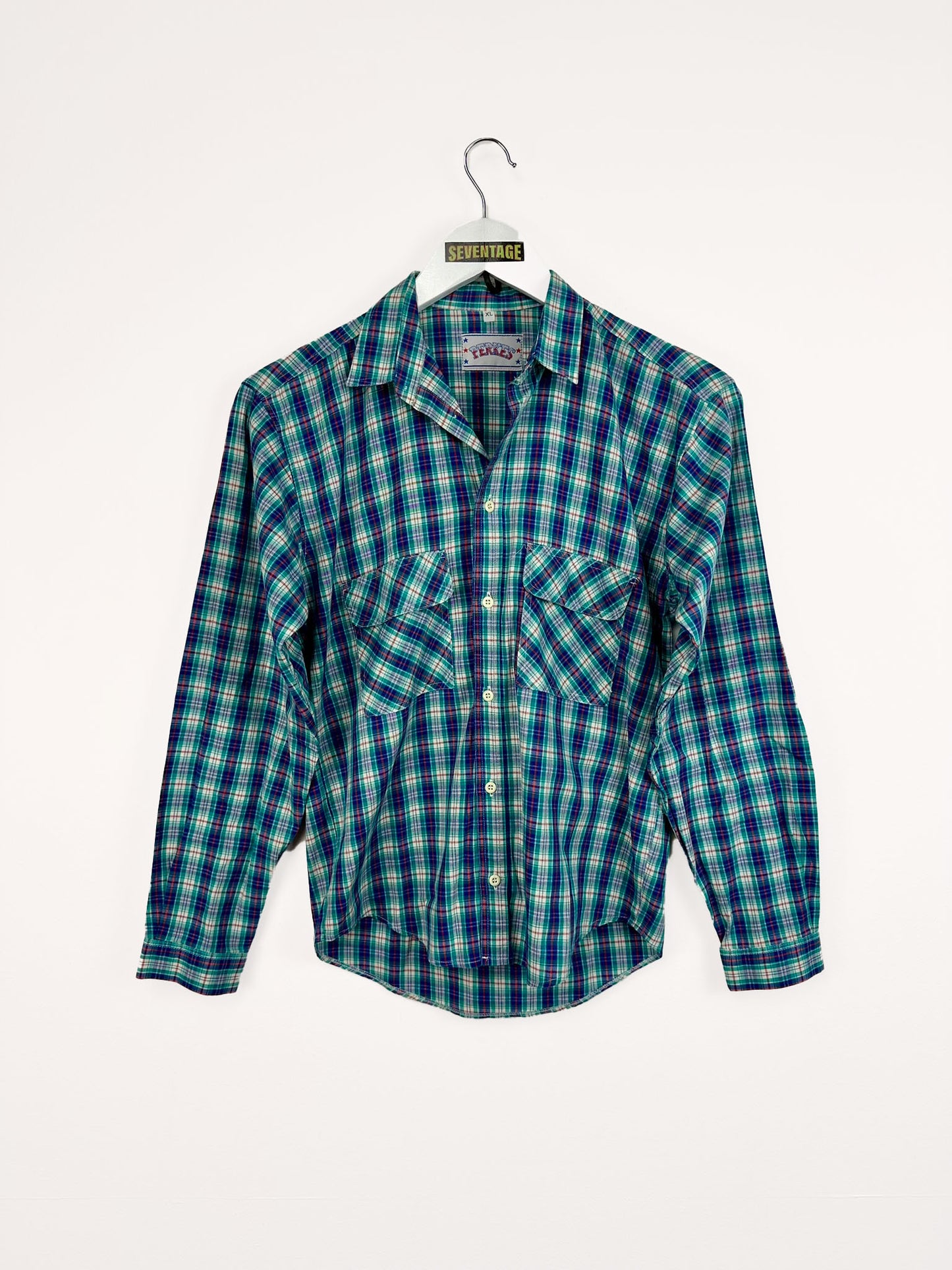 Camicia blu a quadri Perkes 90s - XS