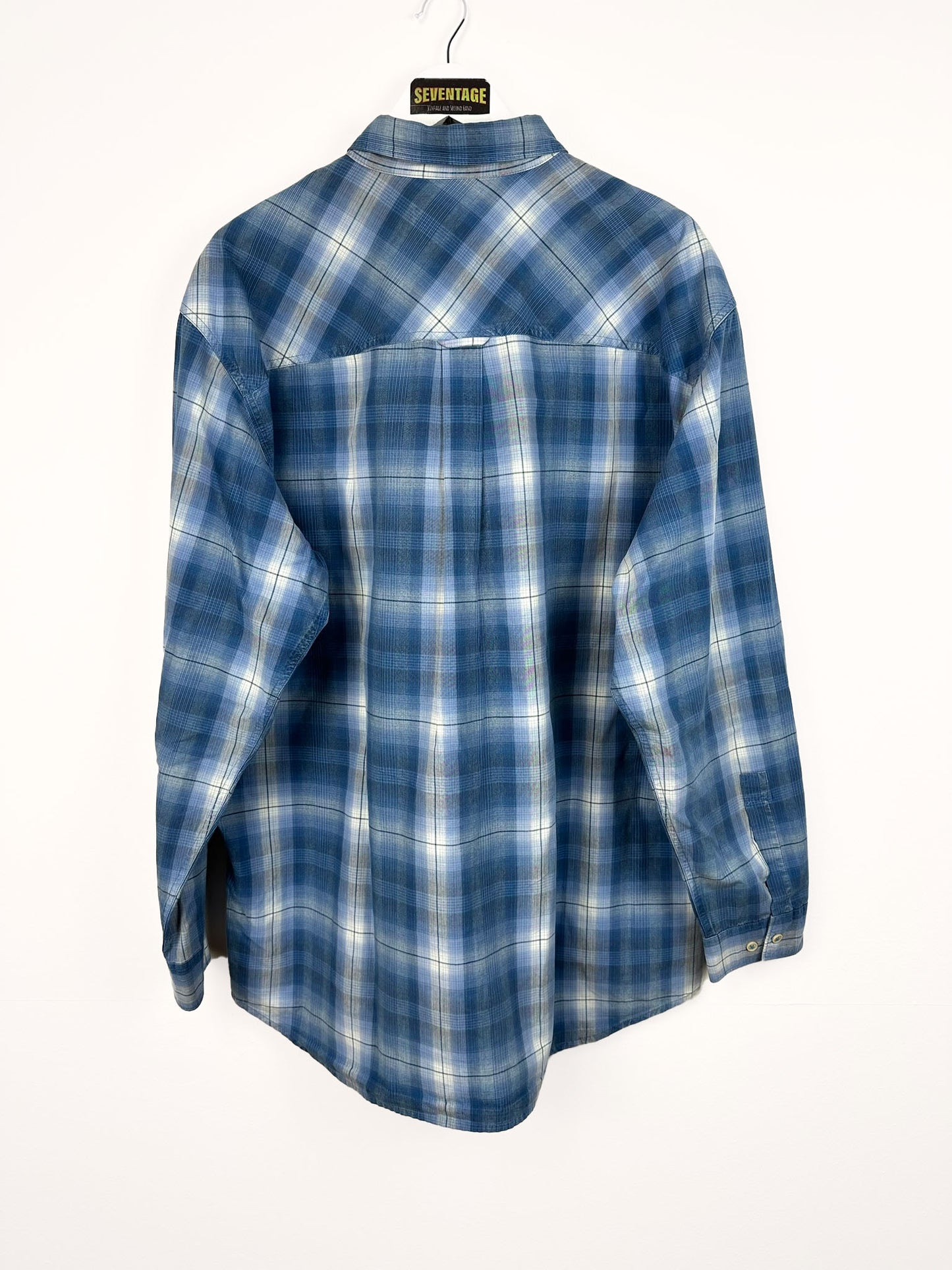 Camicia Marlboro blu a quadri - XXXL