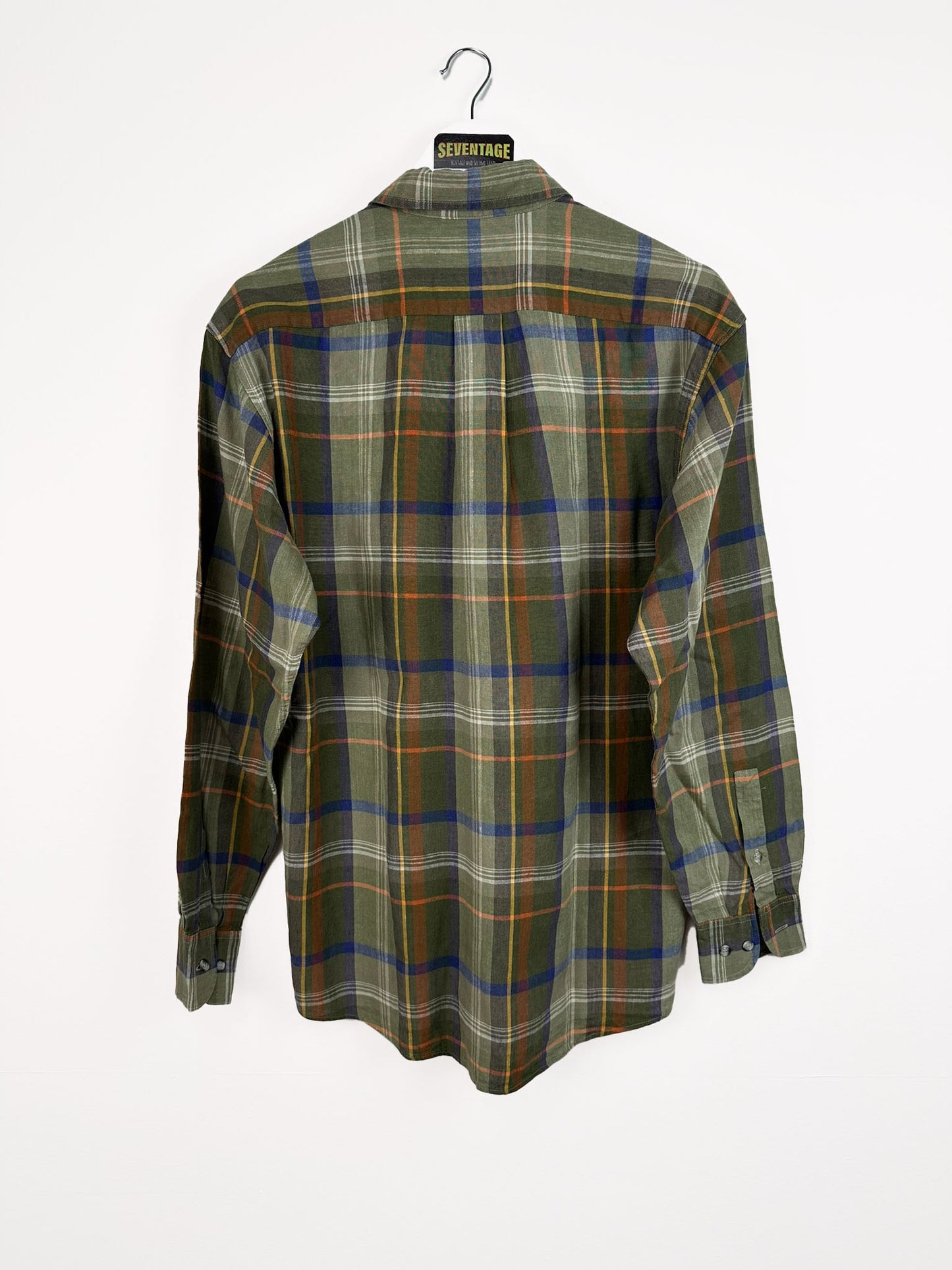 Camicia vintage verde a quadri - M