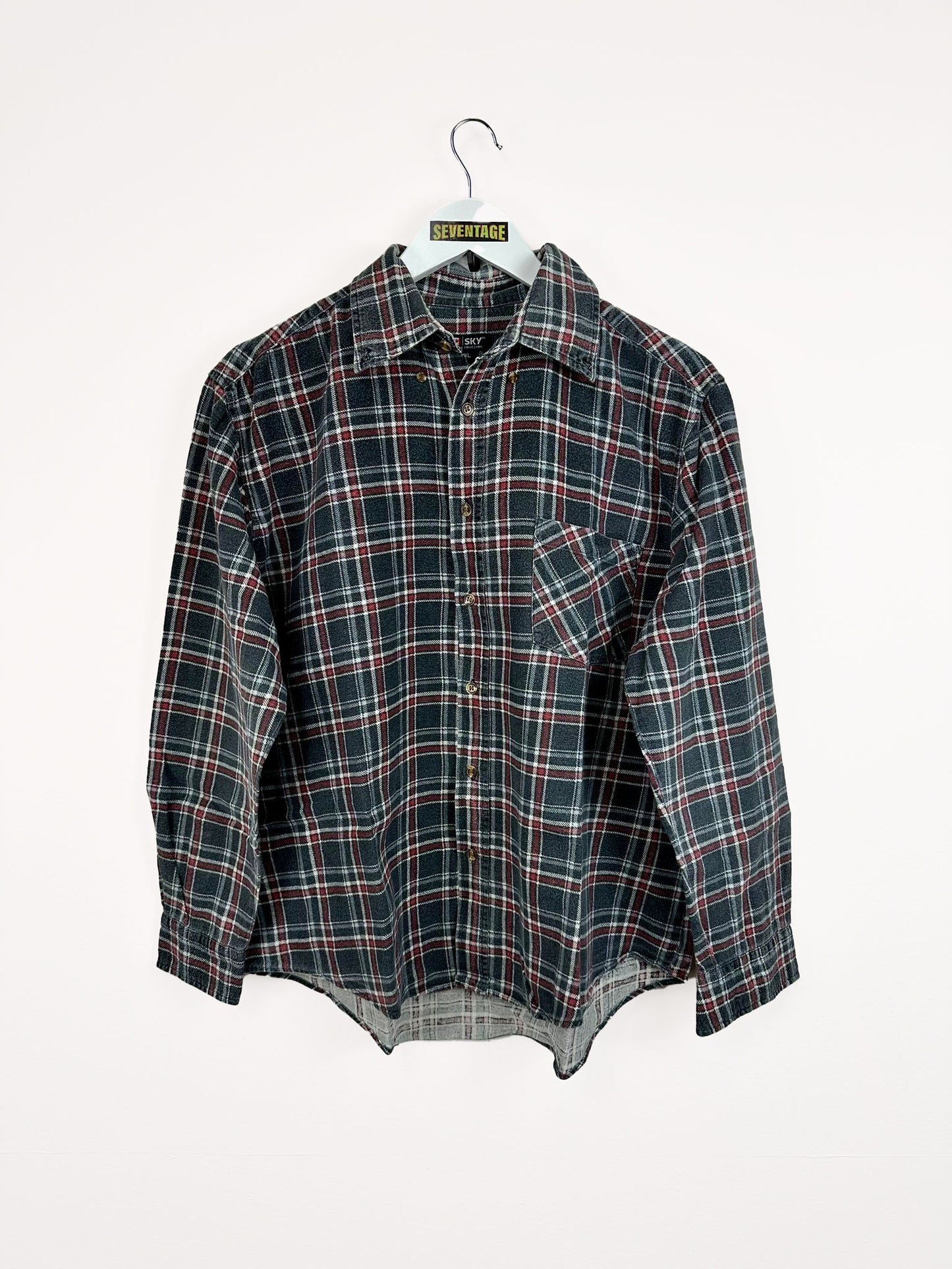 Camicia grigia a quadri in flanella - M