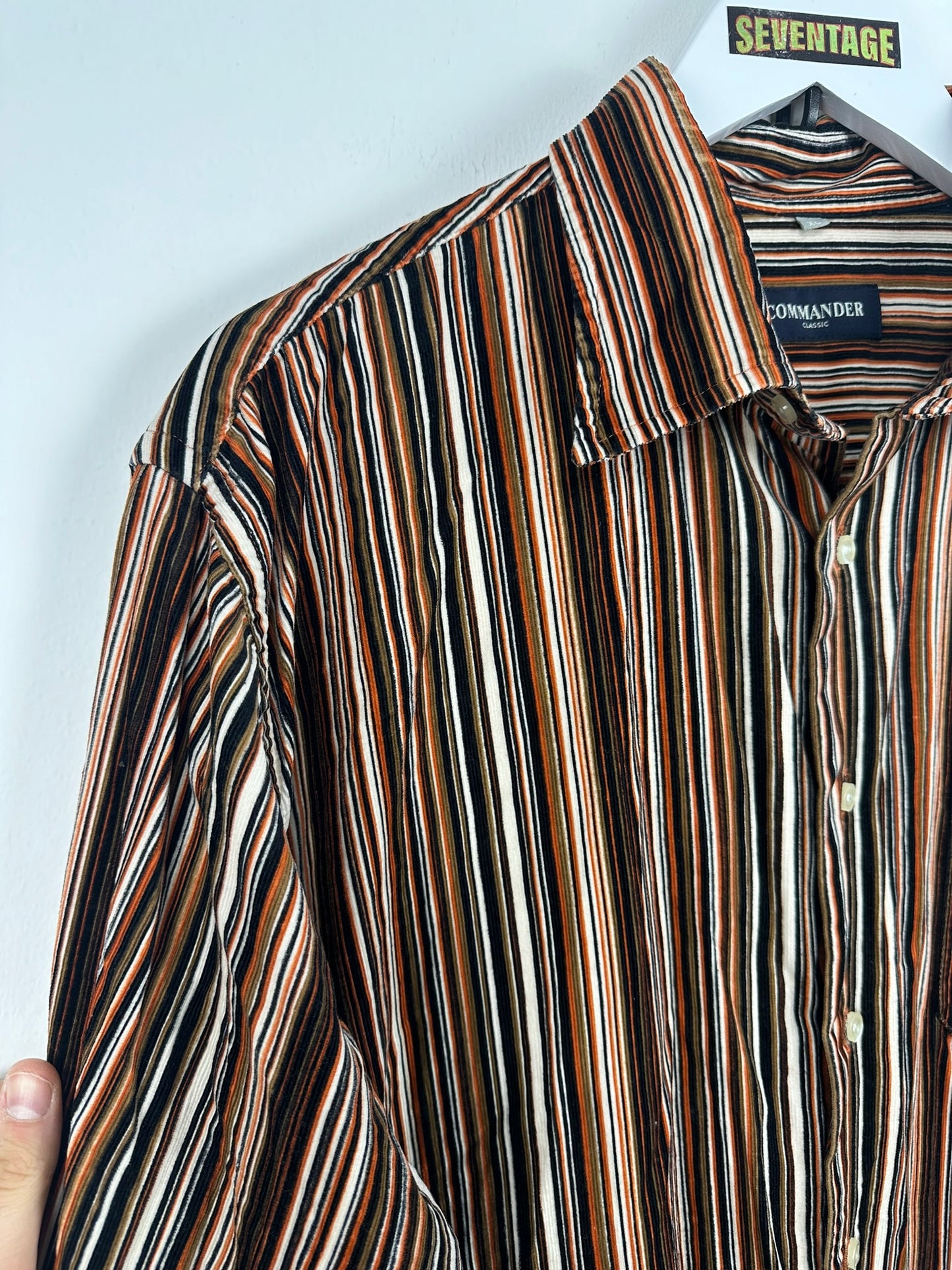 Camicia in velluto a righe - XL