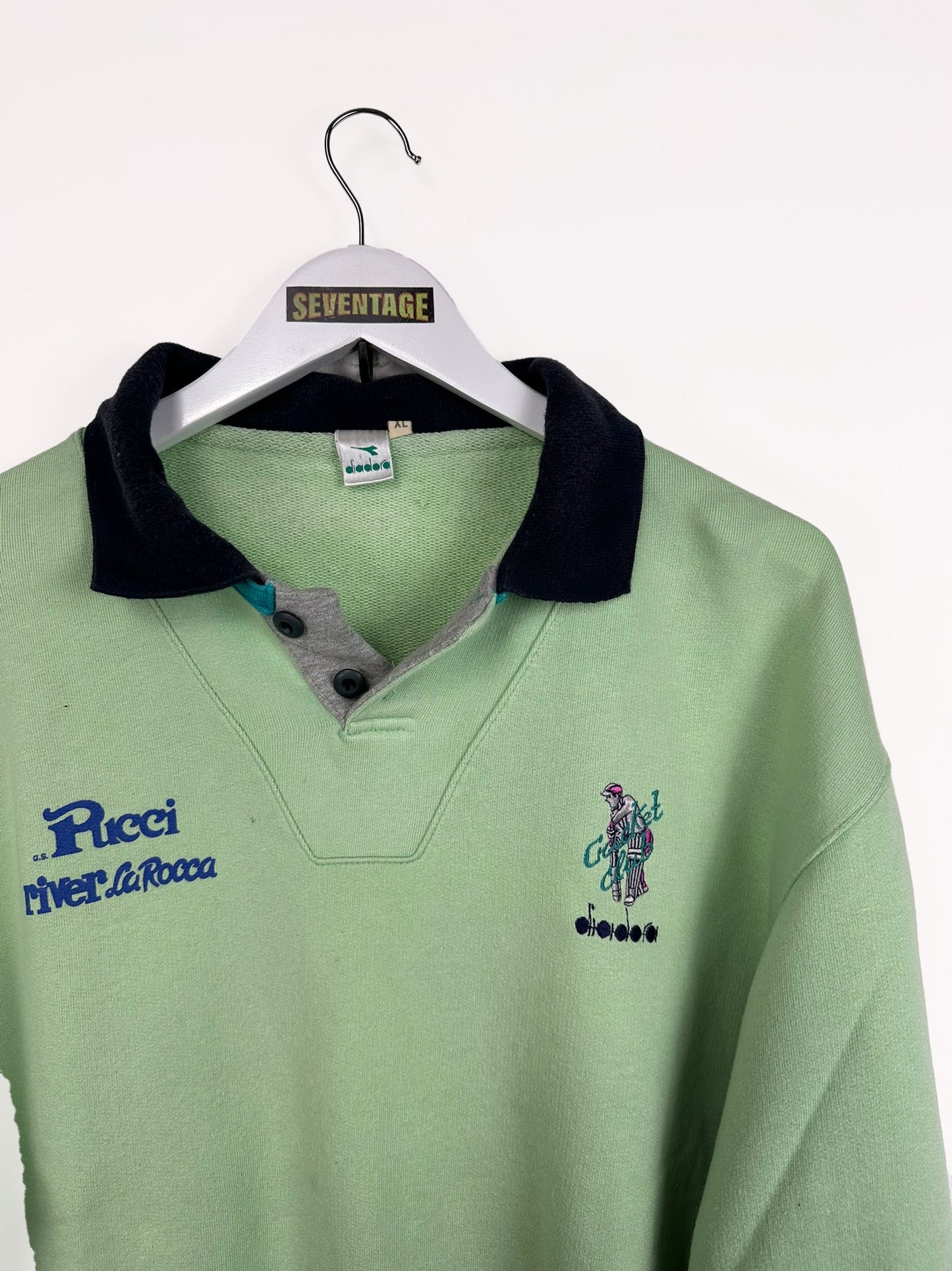 Felpa Diadora verde cricket 80s - XL