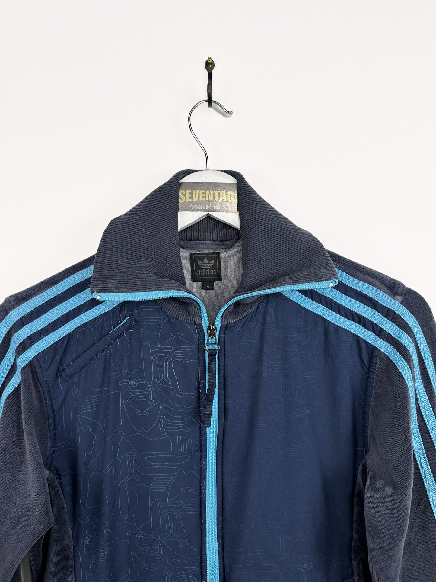 Felpa Adidas blu grigia 00s - XS