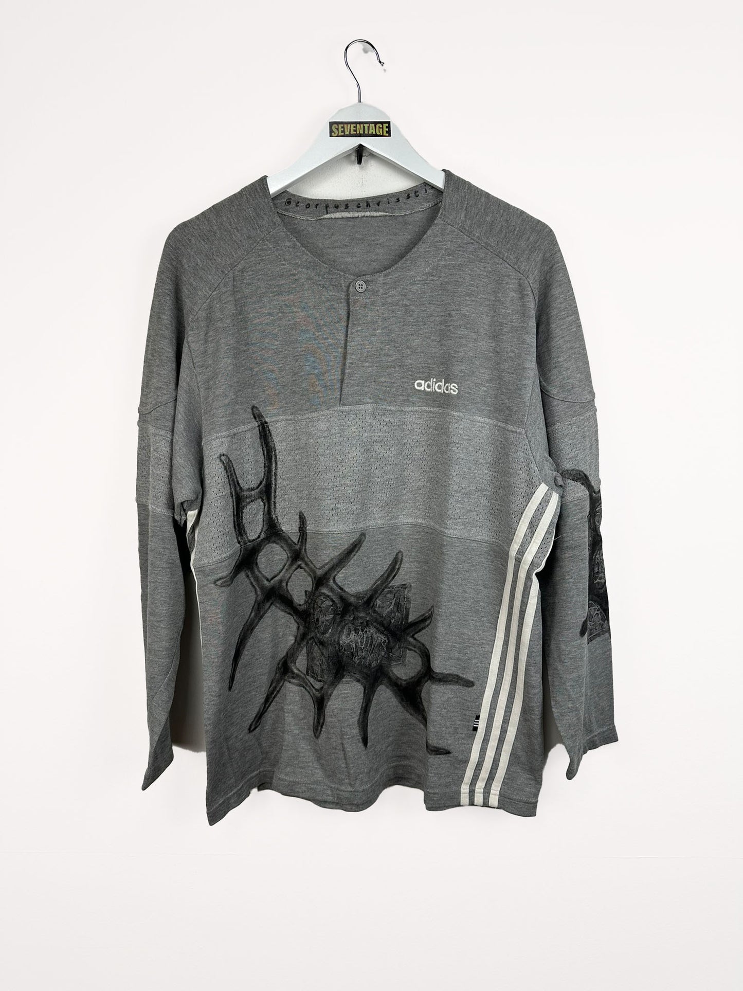 Felpa Adidas grigia custom - XL