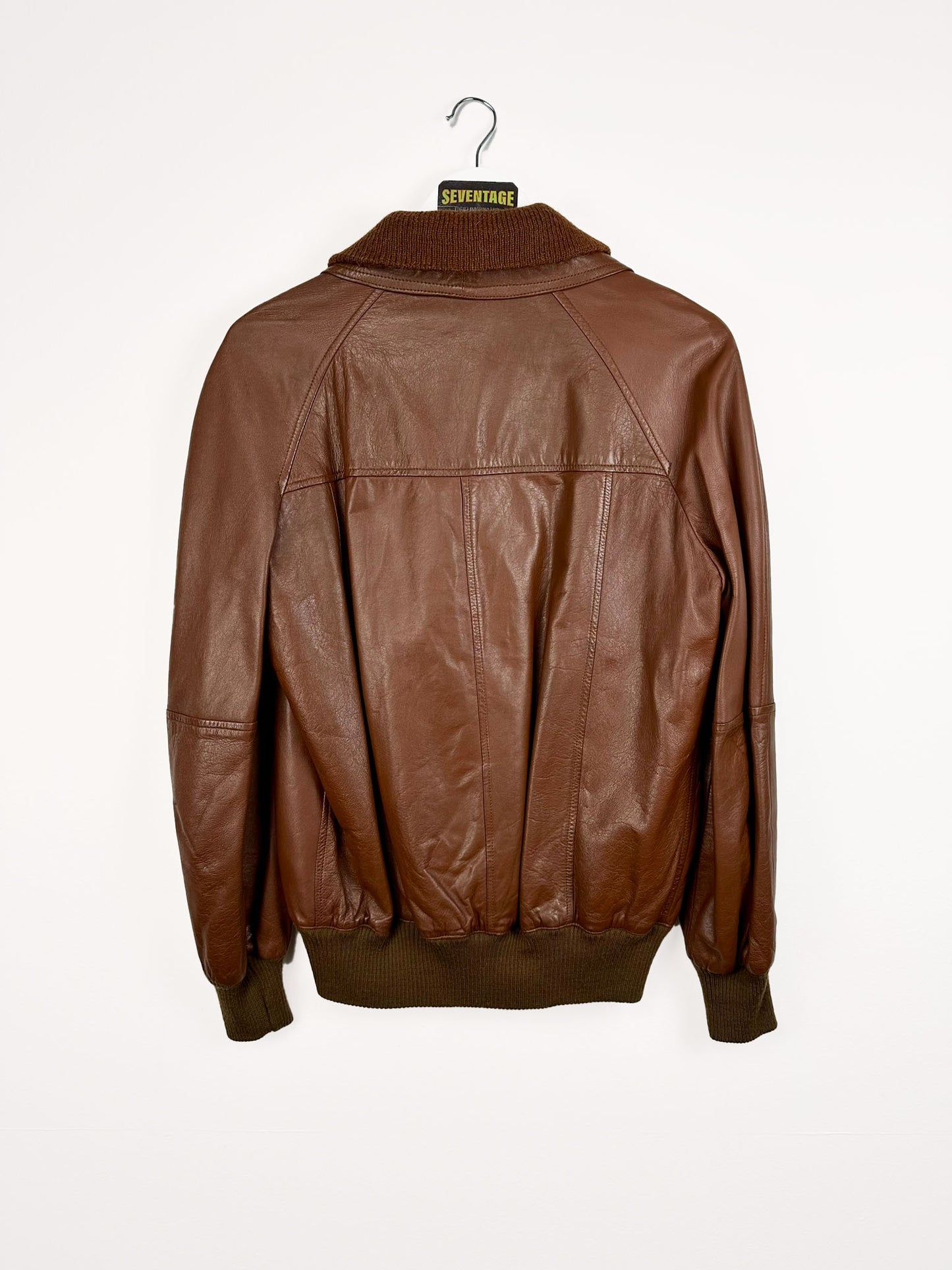 Bomber marrone in pelle 90s - M