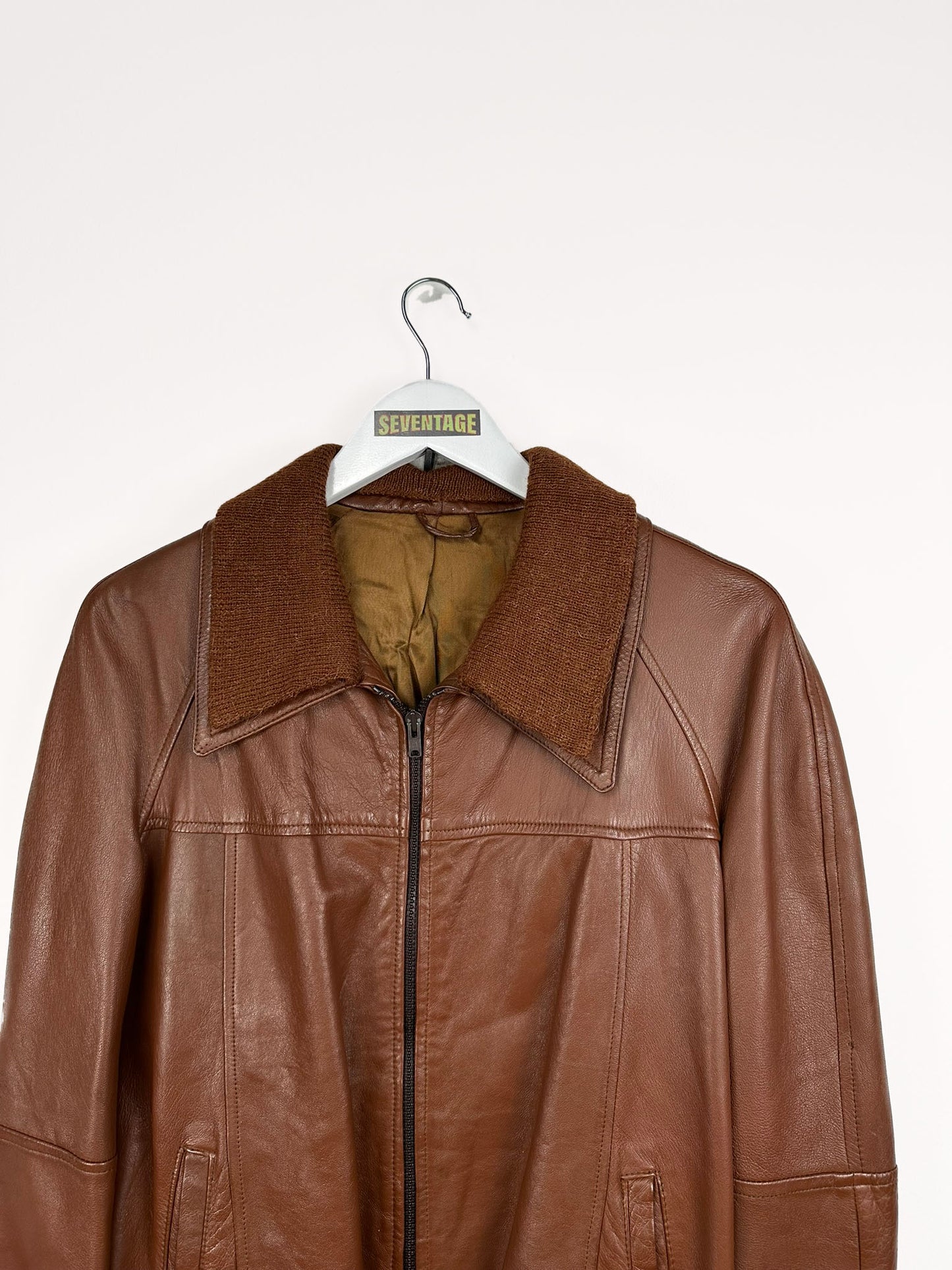 Bomber marrone in pelle 90s - M
