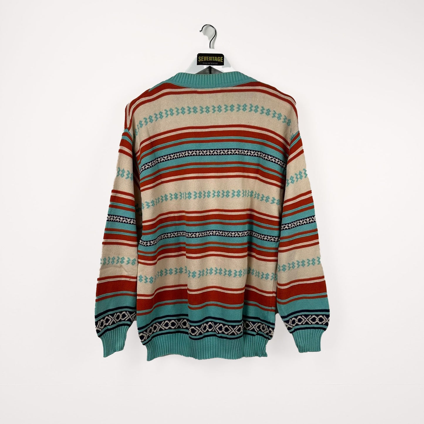 Maglione Benetton multicolor 80s - L