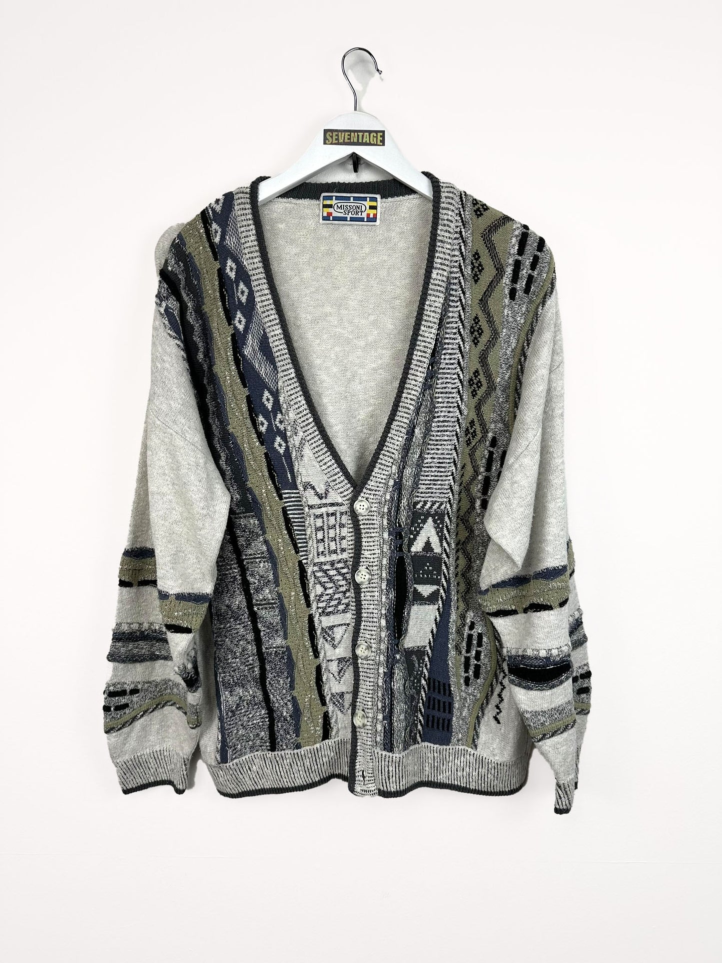 Cardigan Missoni beige blu - L