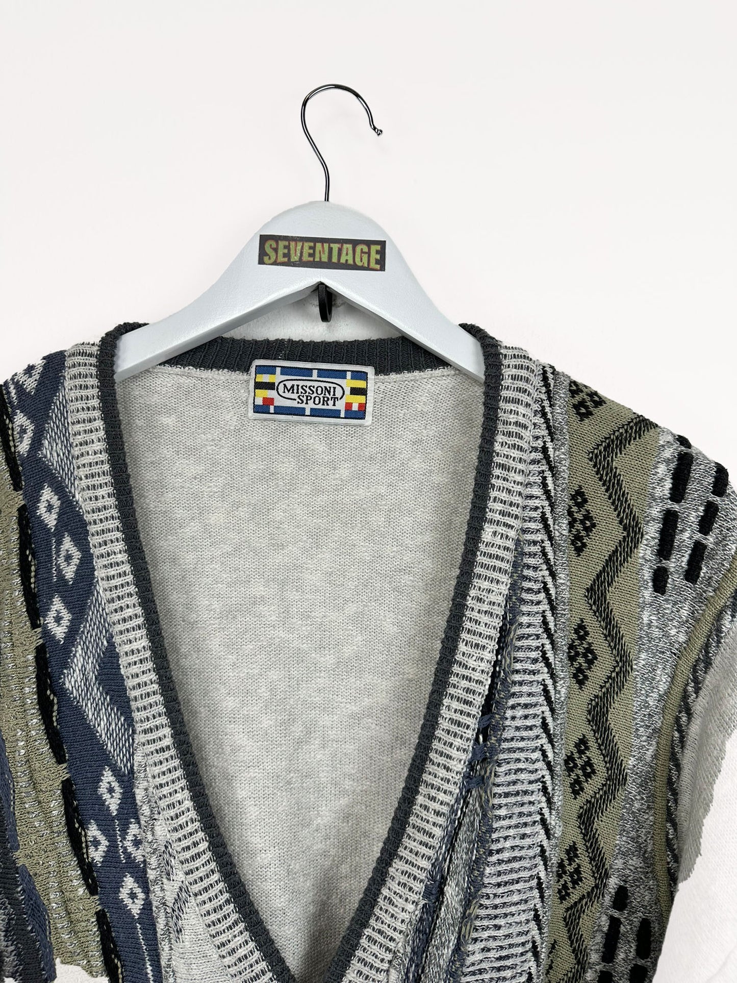 Cardigan Missoni beige blu - L