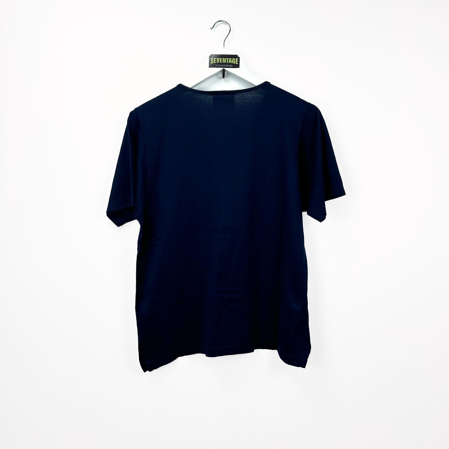T-shirt blu ricamo vintage donna - L