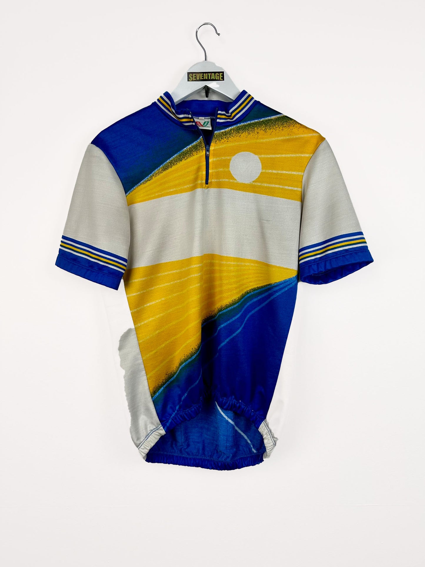 T-shirt maglia ciclismo blu vintage - M