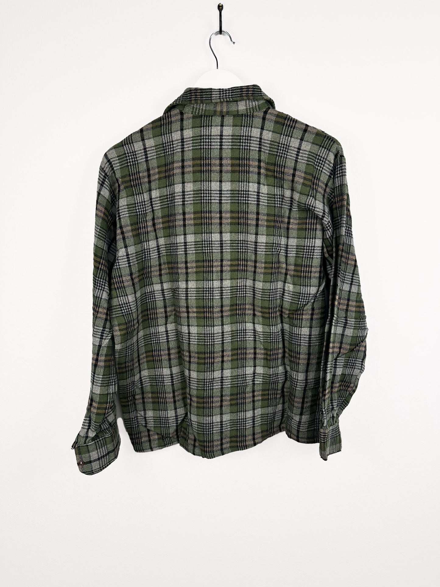 Camicia in flanella a quadri verde - S