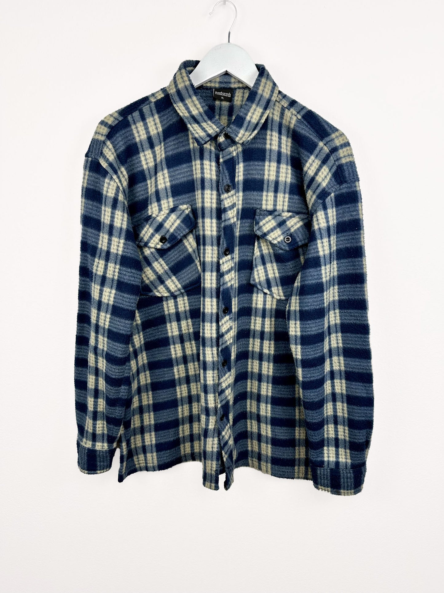 Camicia in pile blu 90s (25ca04) - XL