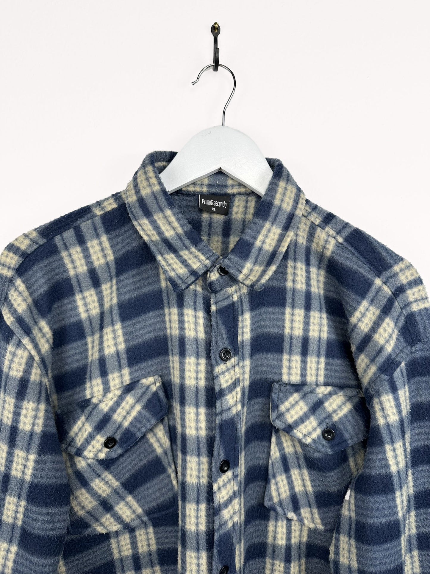Camicia in pile blu 90s (25ca04) - XL