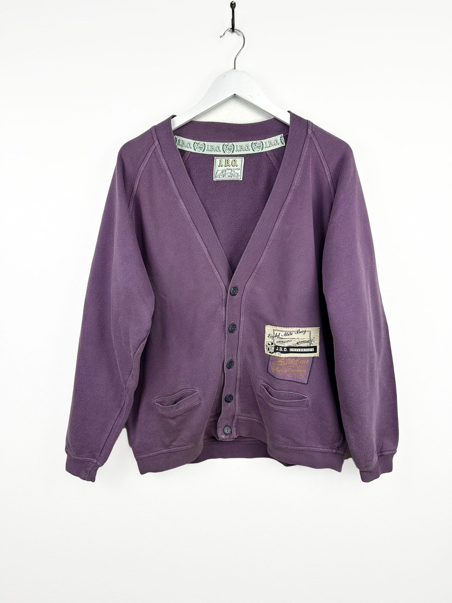 Felpa cardigan viola 80s (25f16) - M