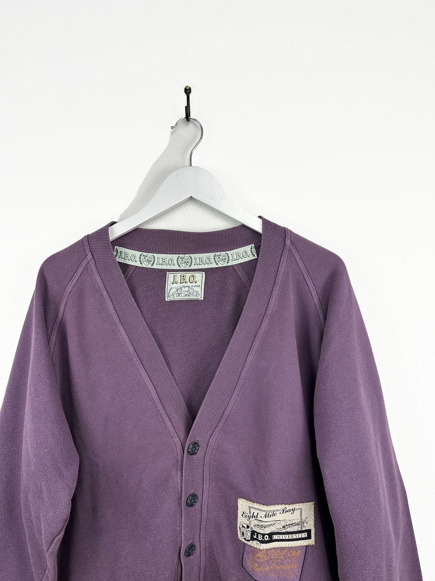 Felpa cardigan viola 80s (25f16) - M