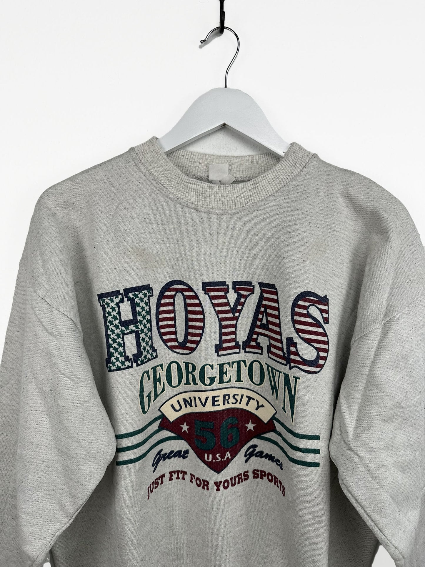 Felpa grigia college Hoyas 80s (25f21) - M