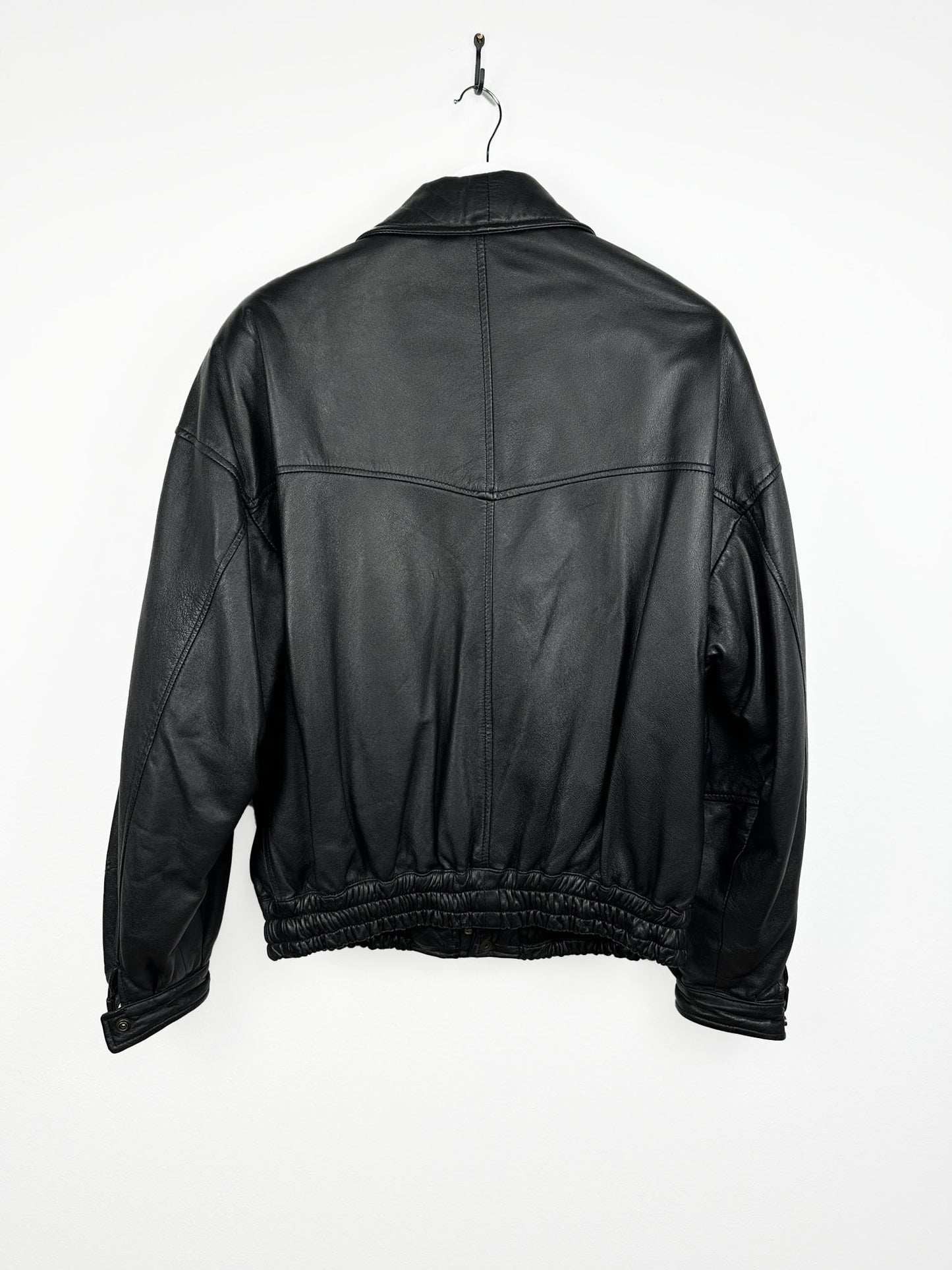 Bomber in pelle nero (25g105) - L
