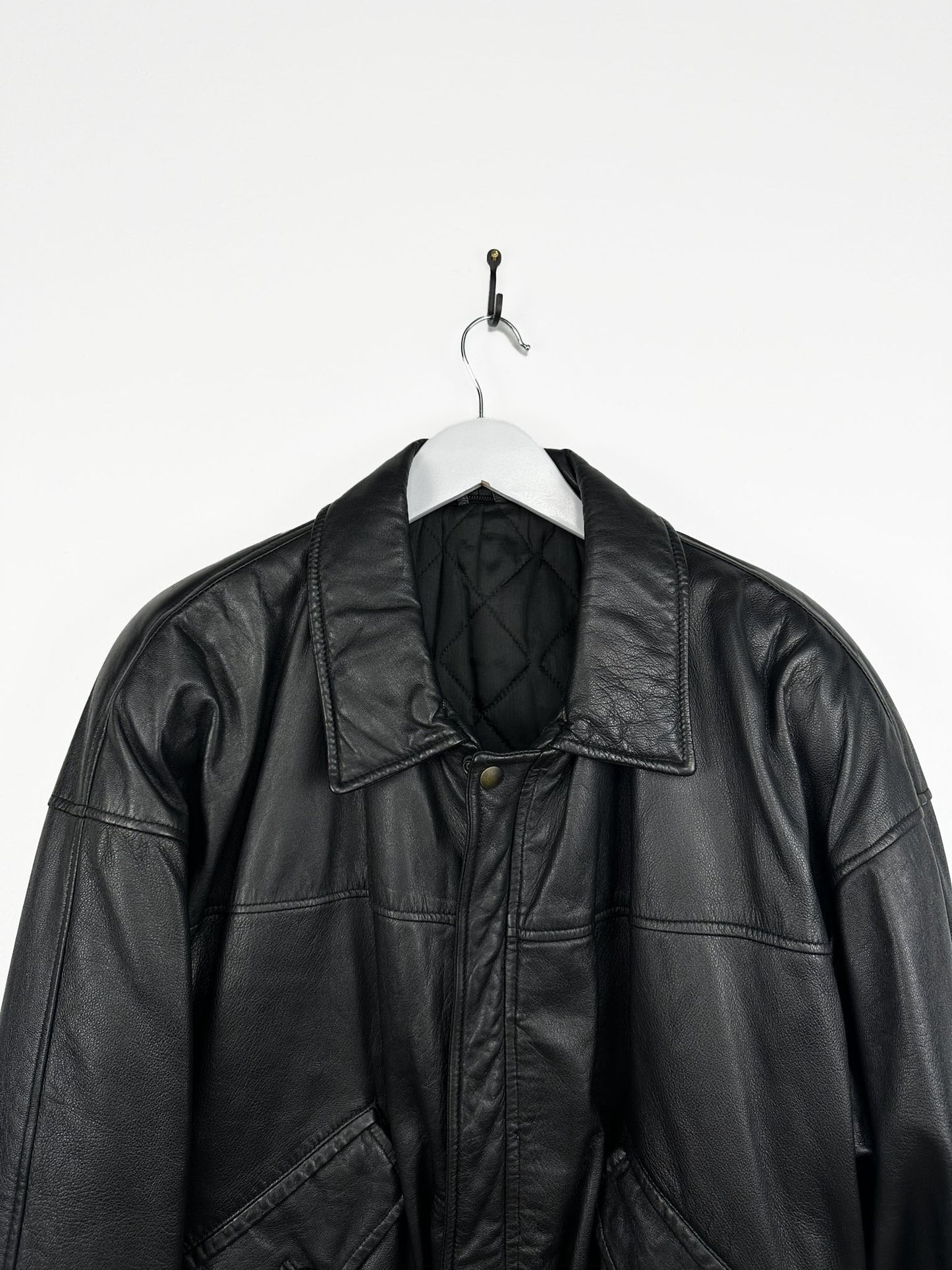 Bomber in pelle nero (25g105) - L