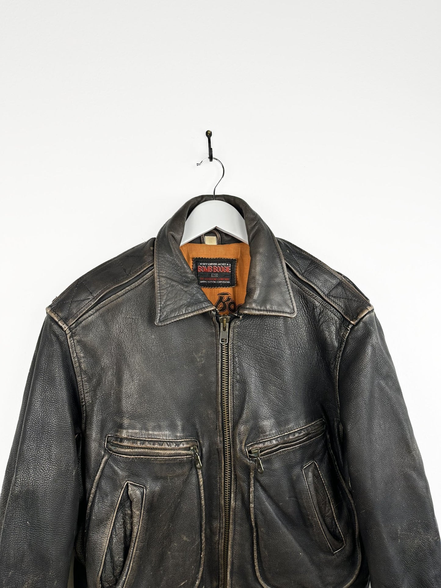 Bomboogie bomber in pelle 90s marrone (25g132) - M