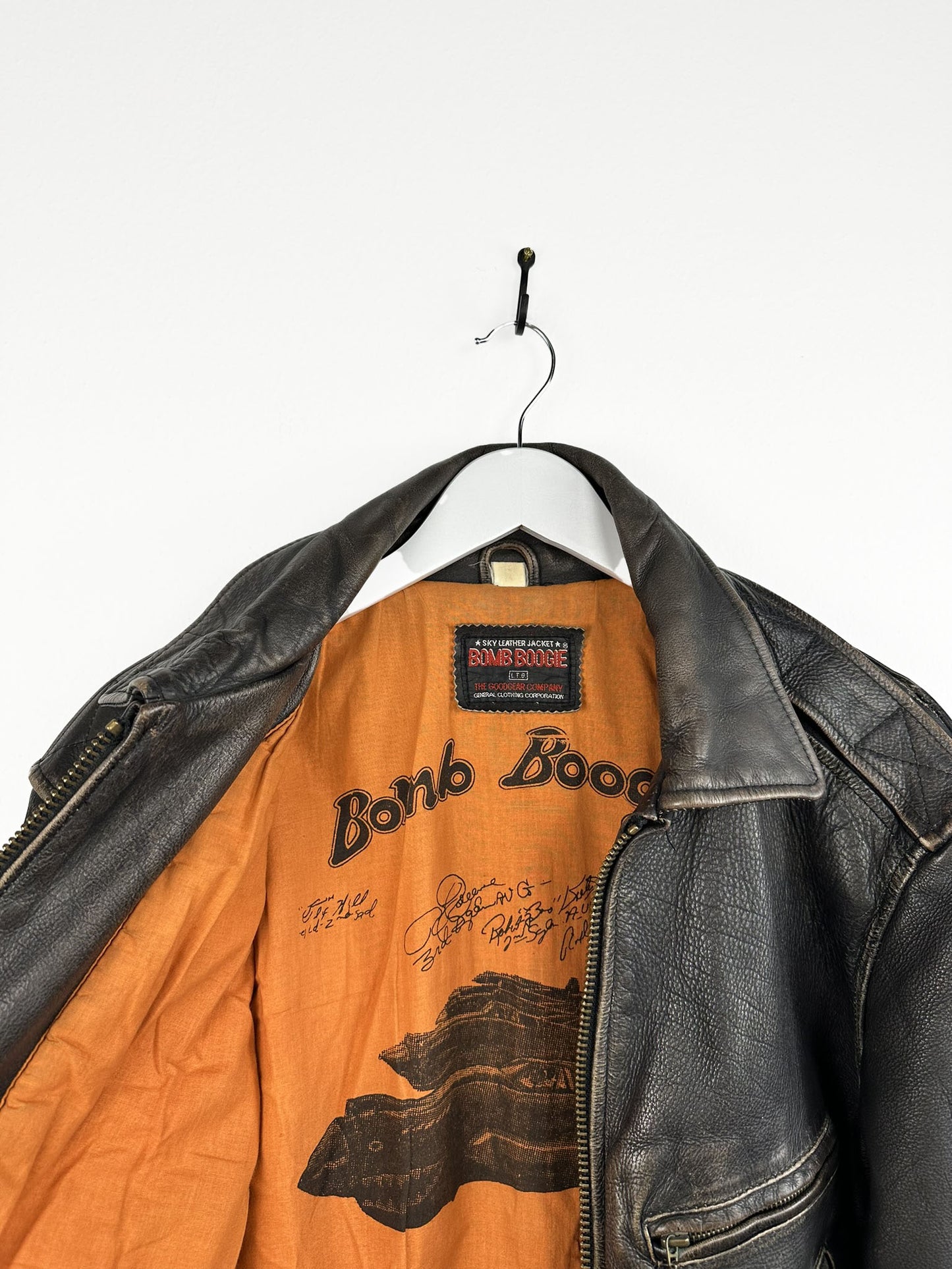 Bomboogie bomber in pelle 90s marrone (25g132) - M