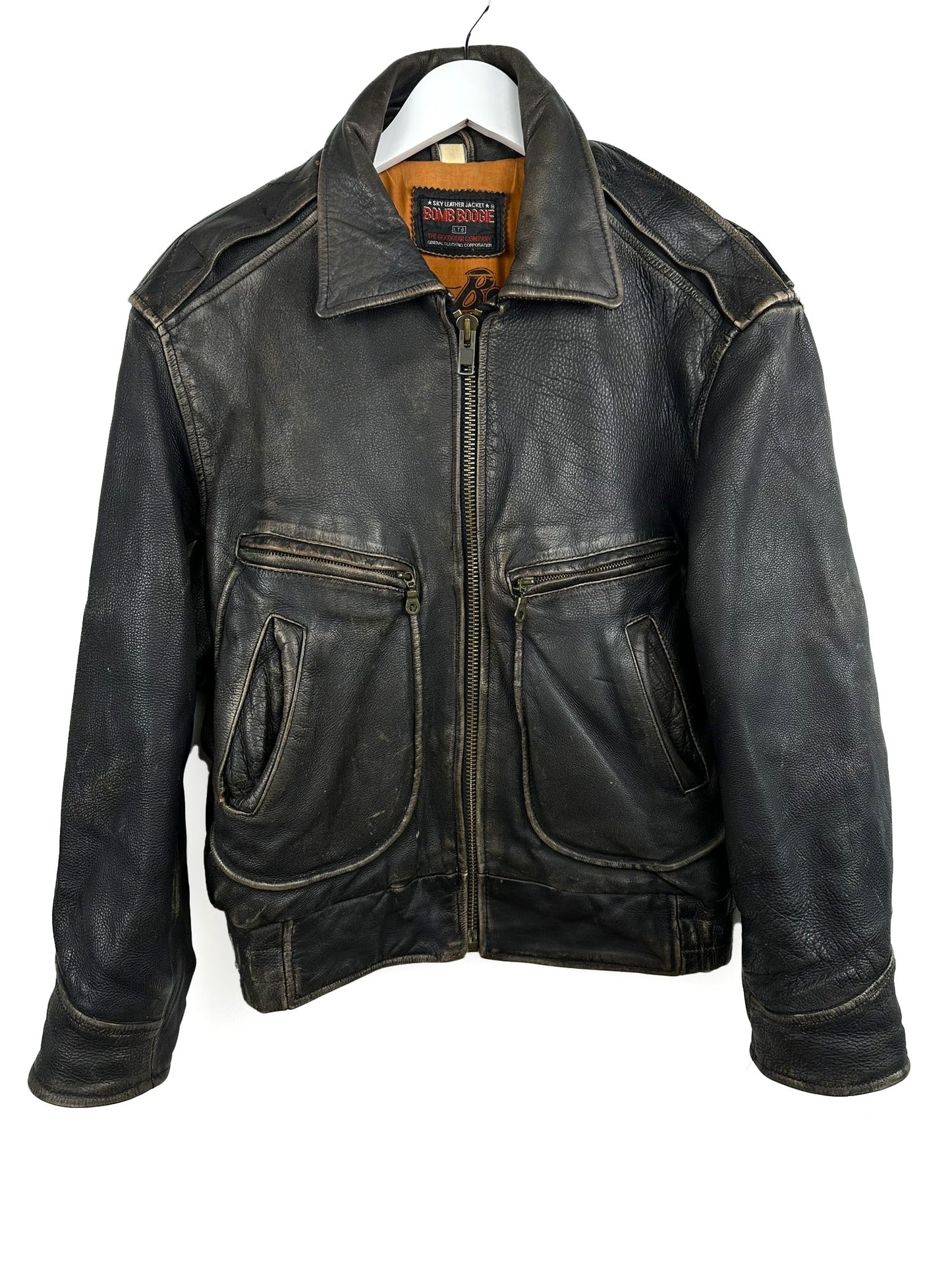 Bomboogie bomber in pelle 90s marrone (25g132) - M