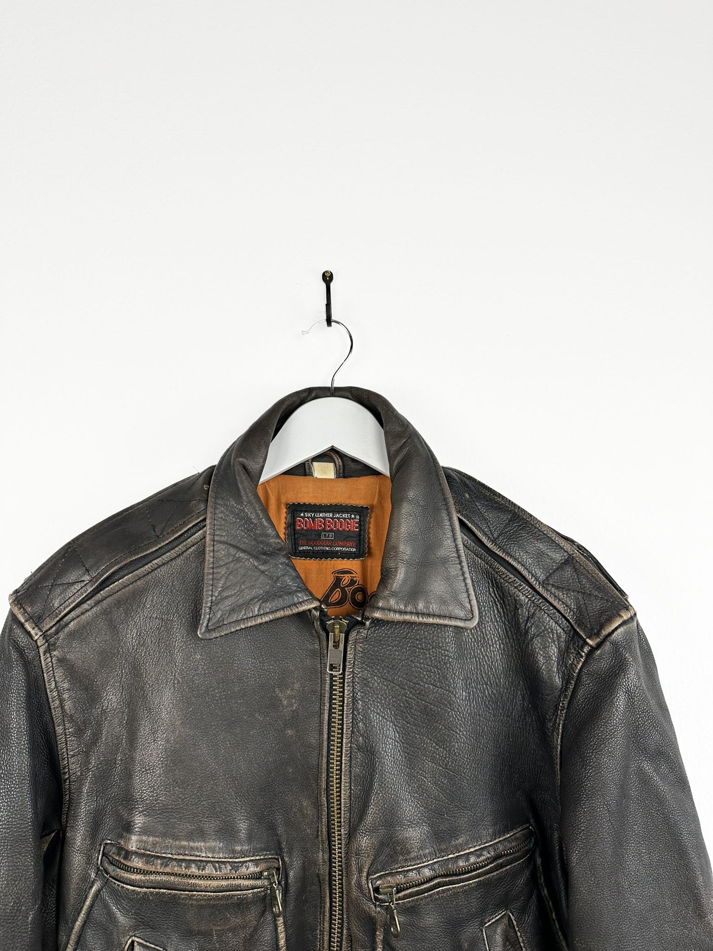 Bomboogie bomber in pelle 90s marrone (25g132) - M