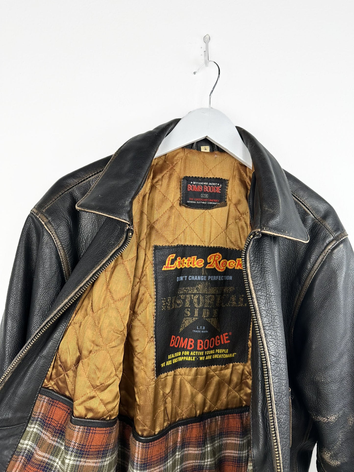 Bomboogie giacca in pelle nera 90s (25g134) -S