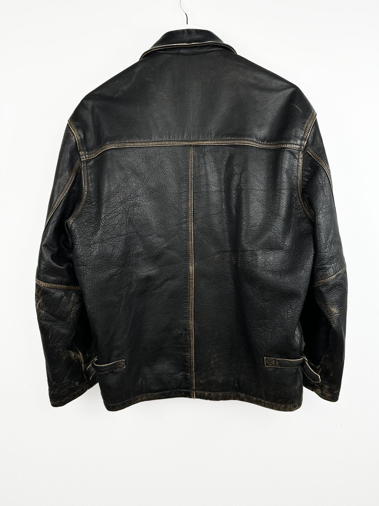 Bomboogie giacca in pelle nera 90s (25g134) -S