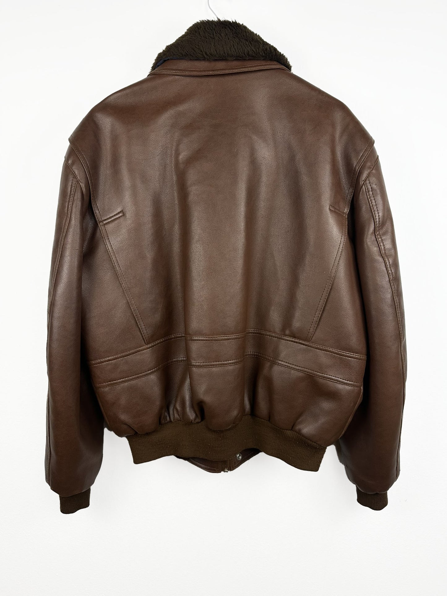 Giacca marrone in pelle aviator (25g142) - XL