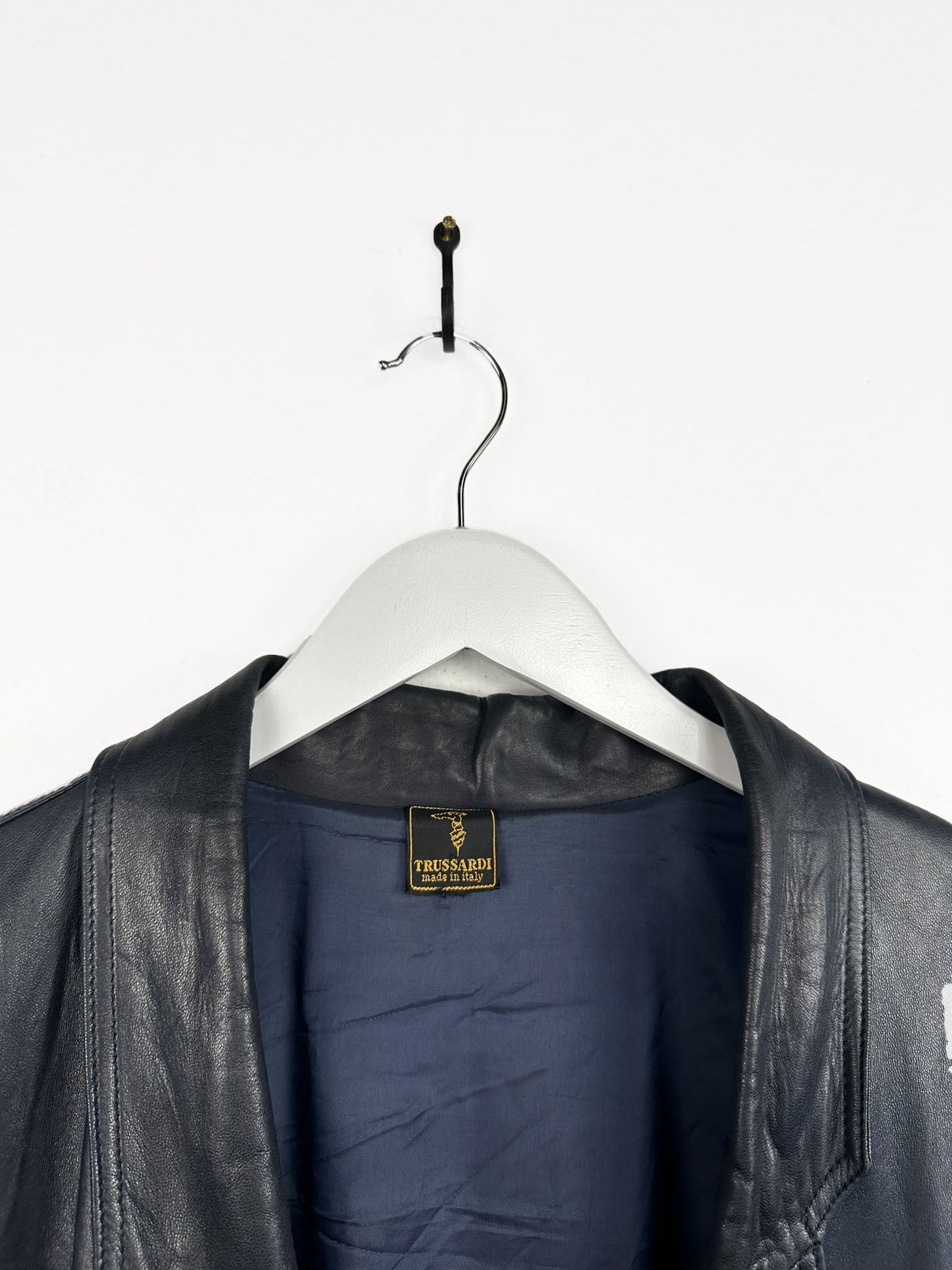 Giacca in pelle blu Trussardi (25g145) - L