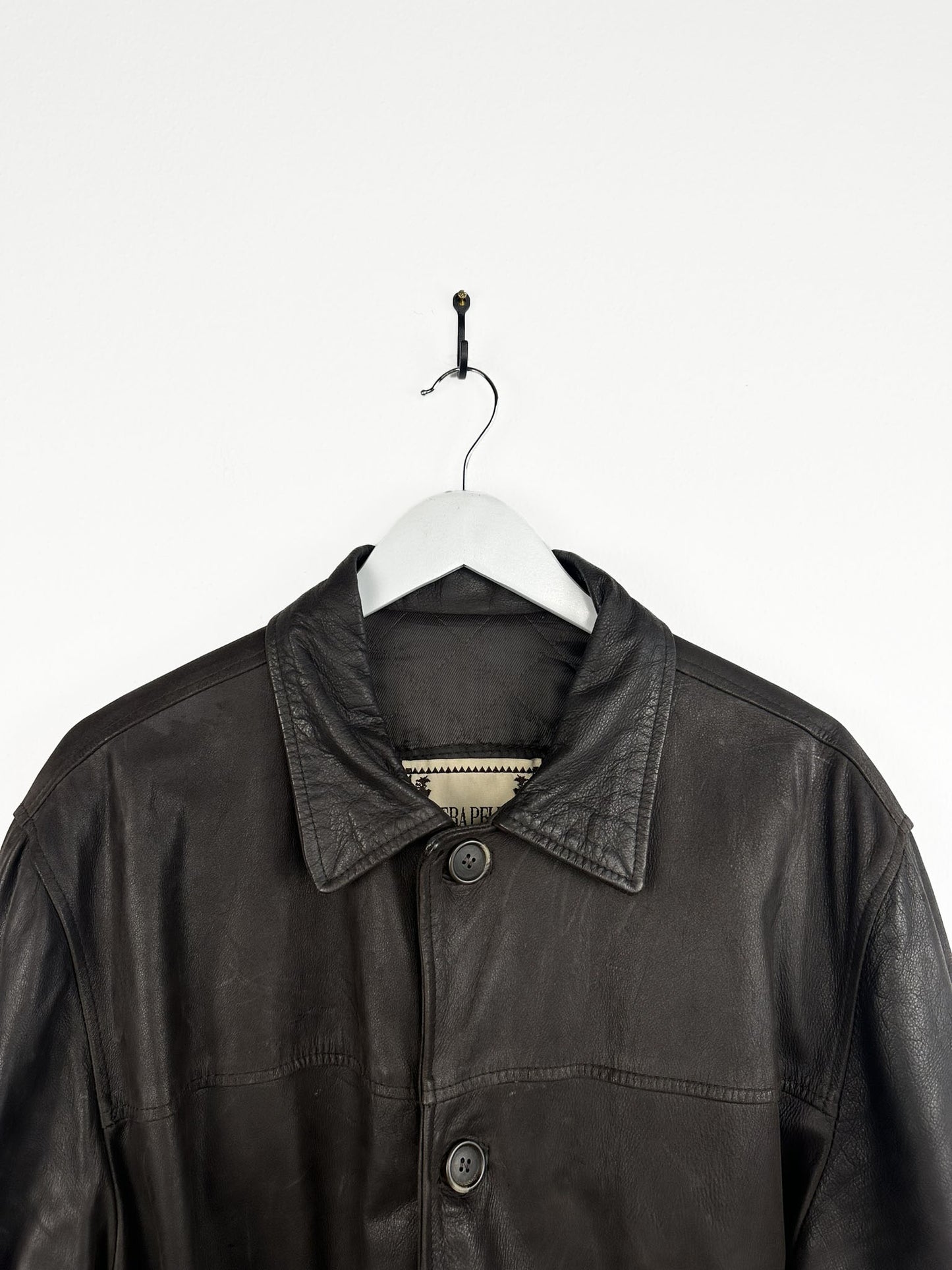 Giacca in pelle marrone (25g152) - L