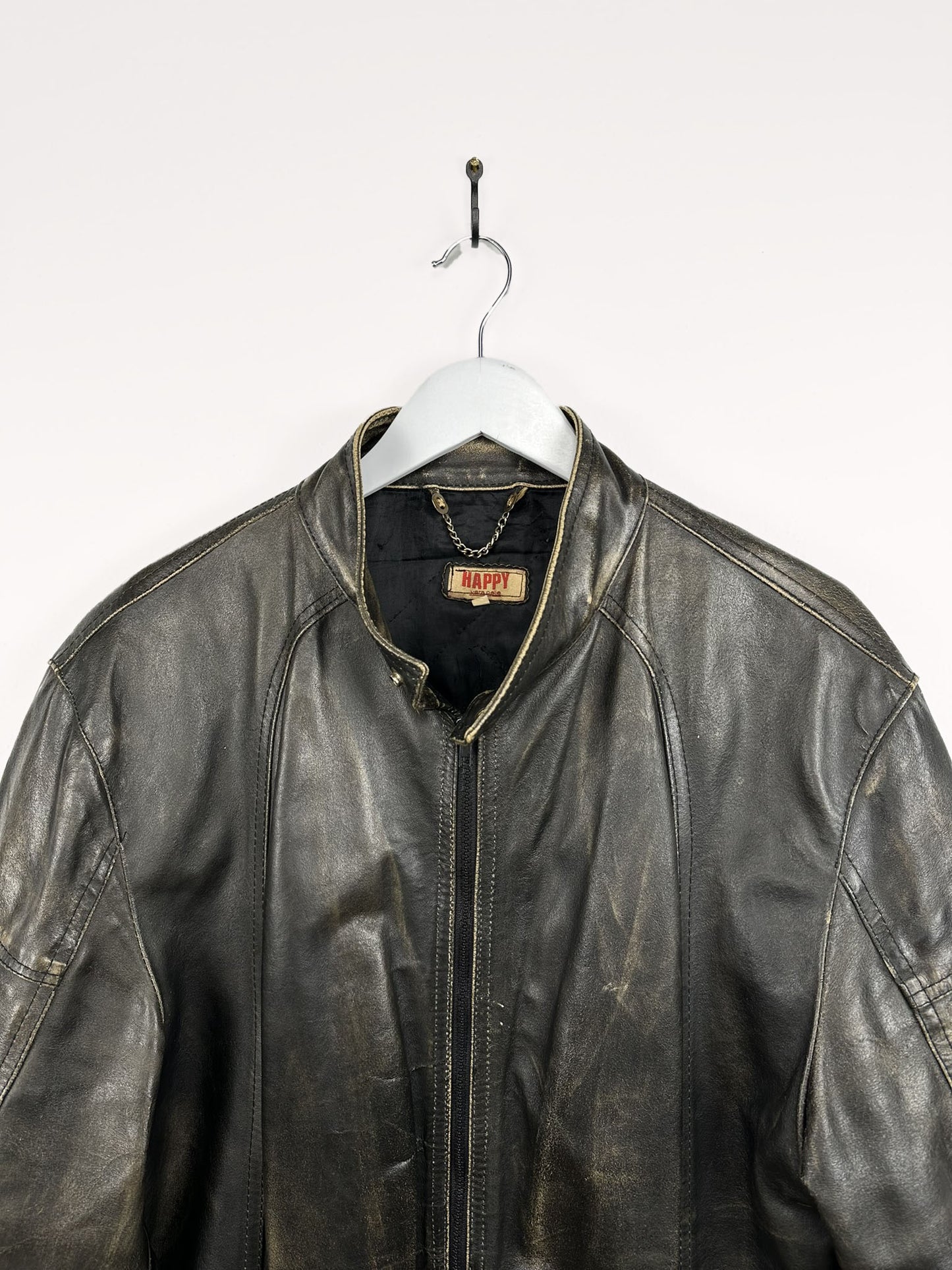 Giacca in pelle invecchiata (25g25) - XL