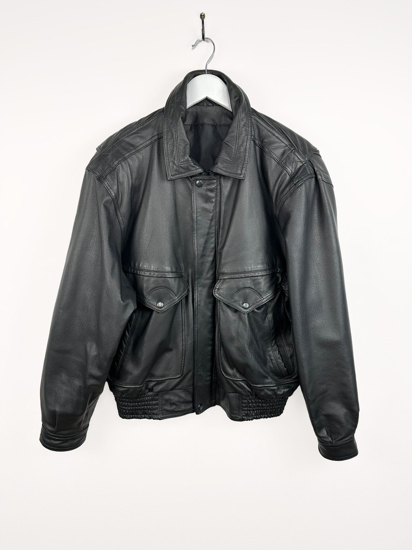 Bomber nero in pelle (25g27) - L