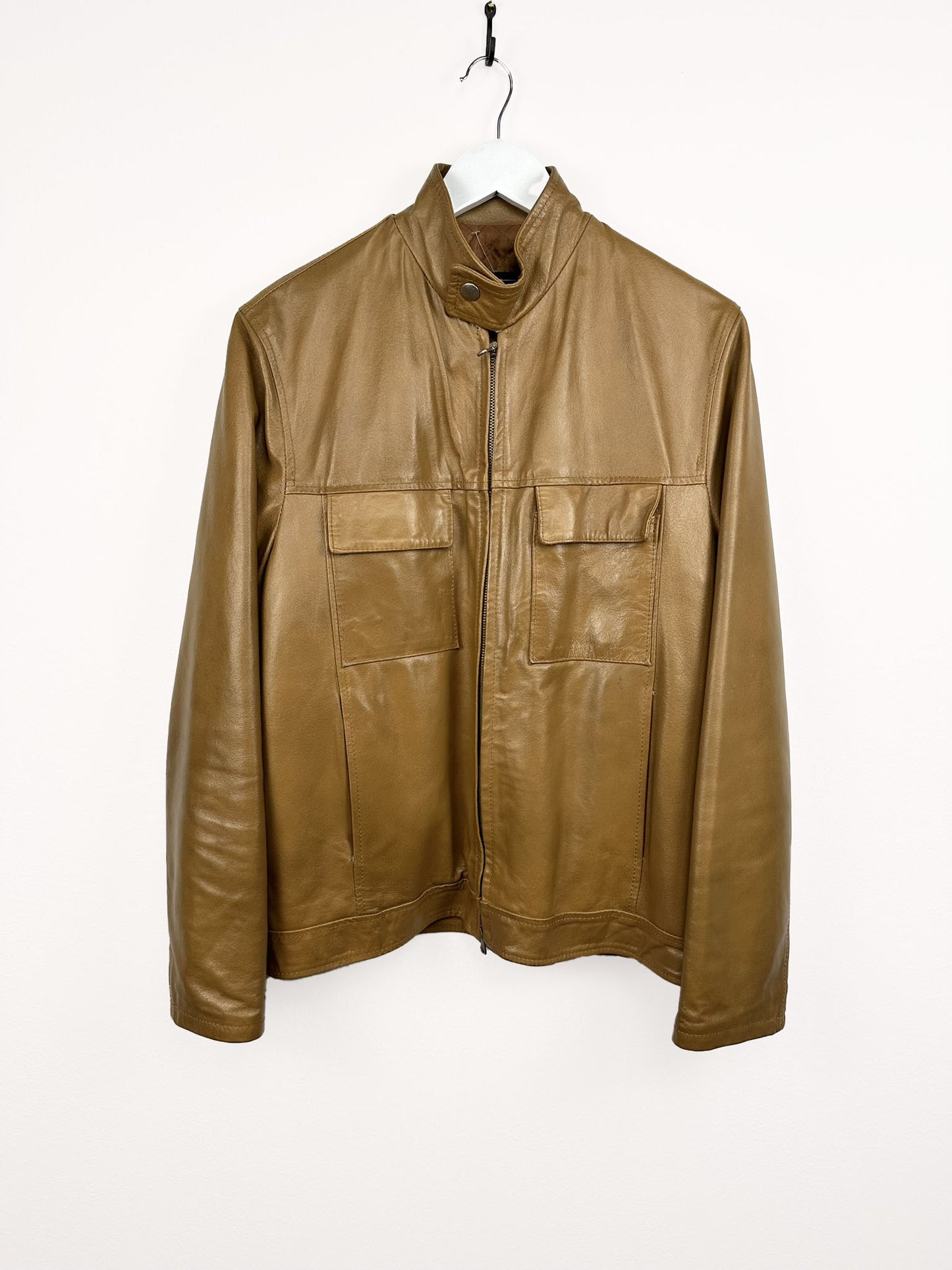 Giacca in pelle cammello (25g49) - M