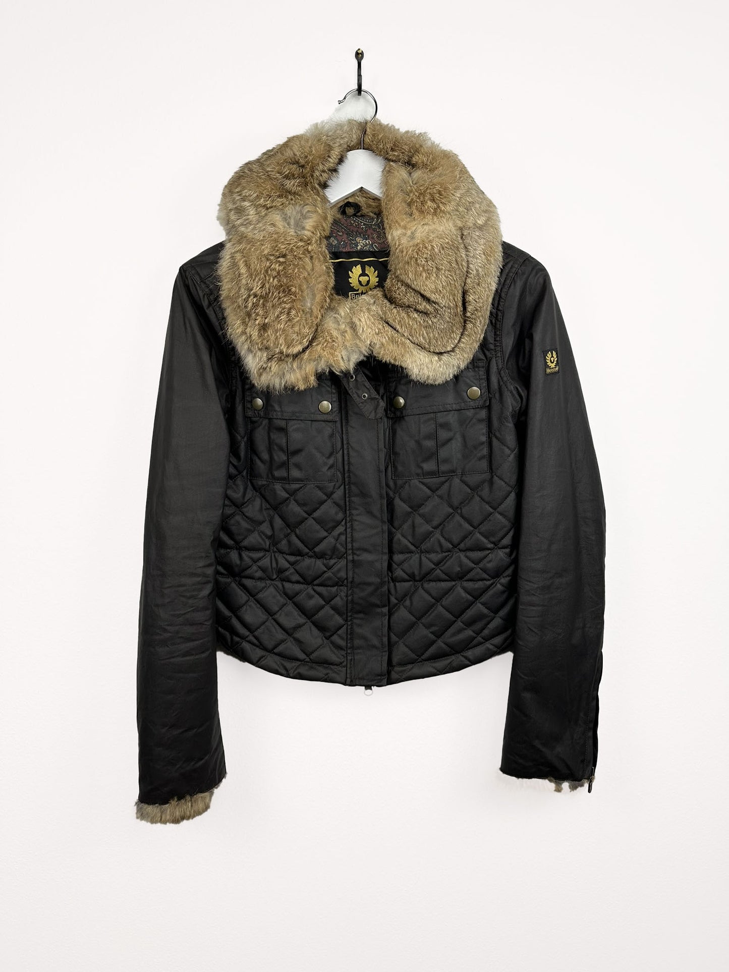 Giacca nera con pelo Belstaff y2k - S
