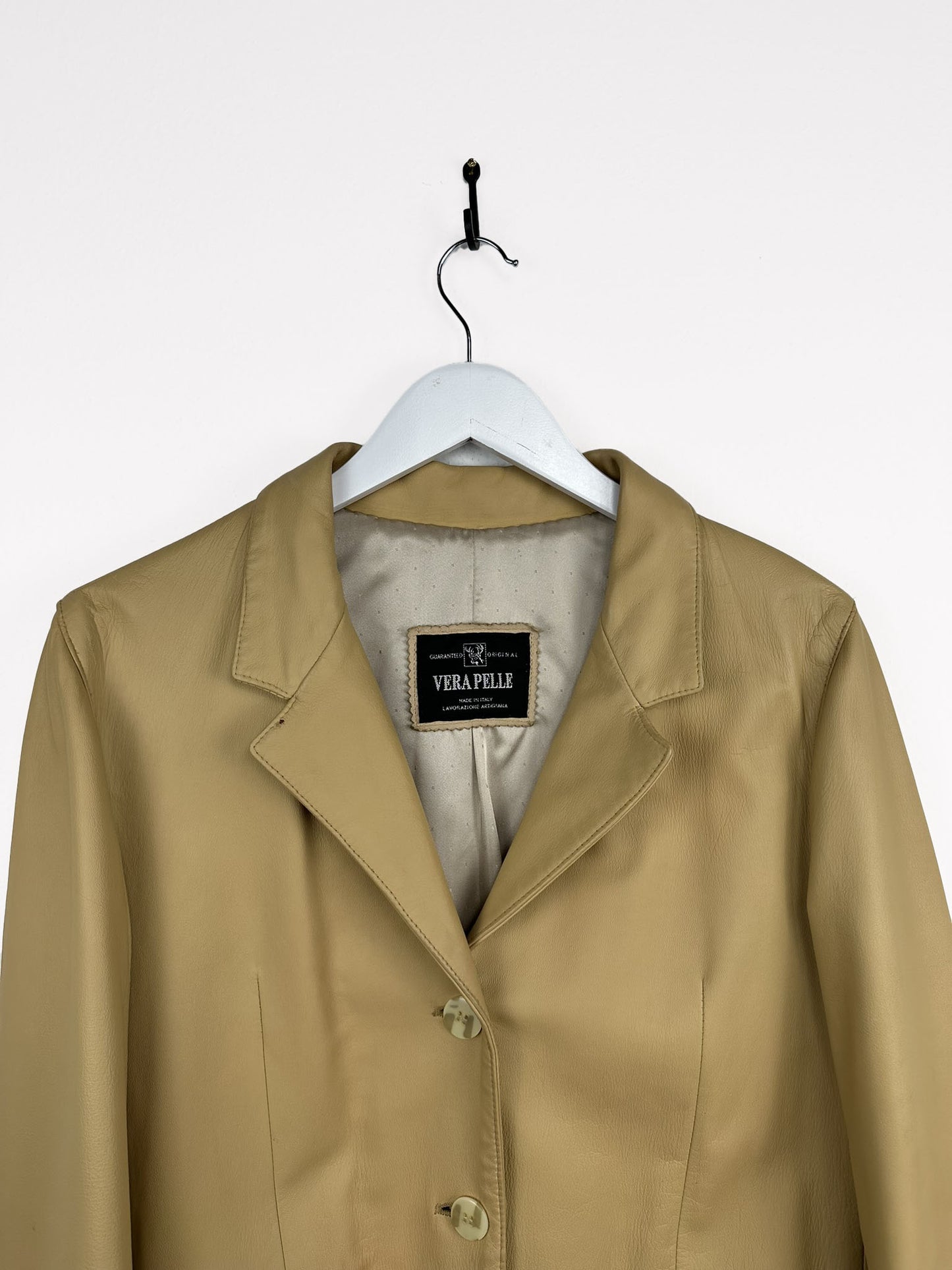Blazer beige in pelle donna (25g71) - L