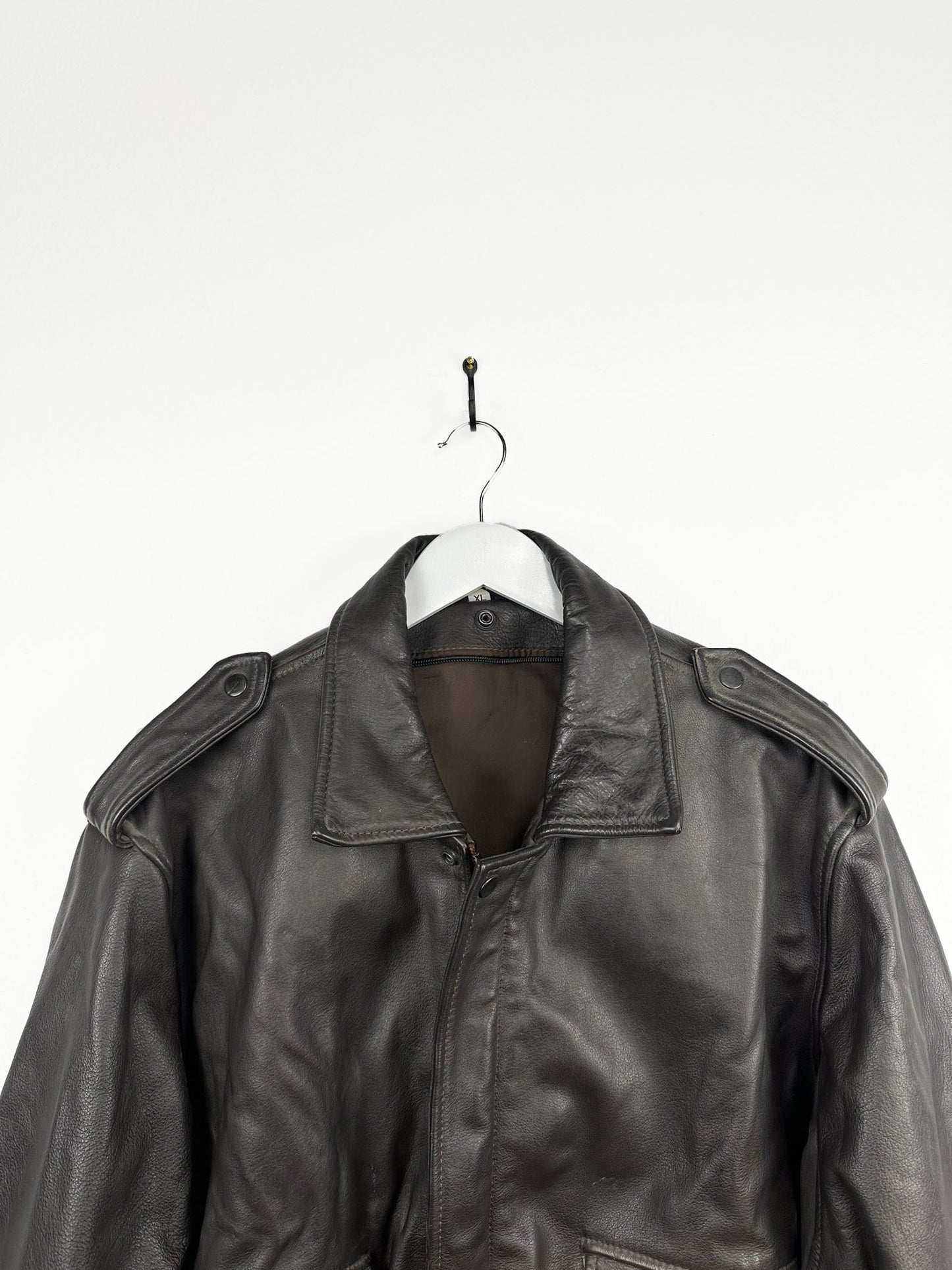 Bomber in pelle aviator pesante (25g88) - XL