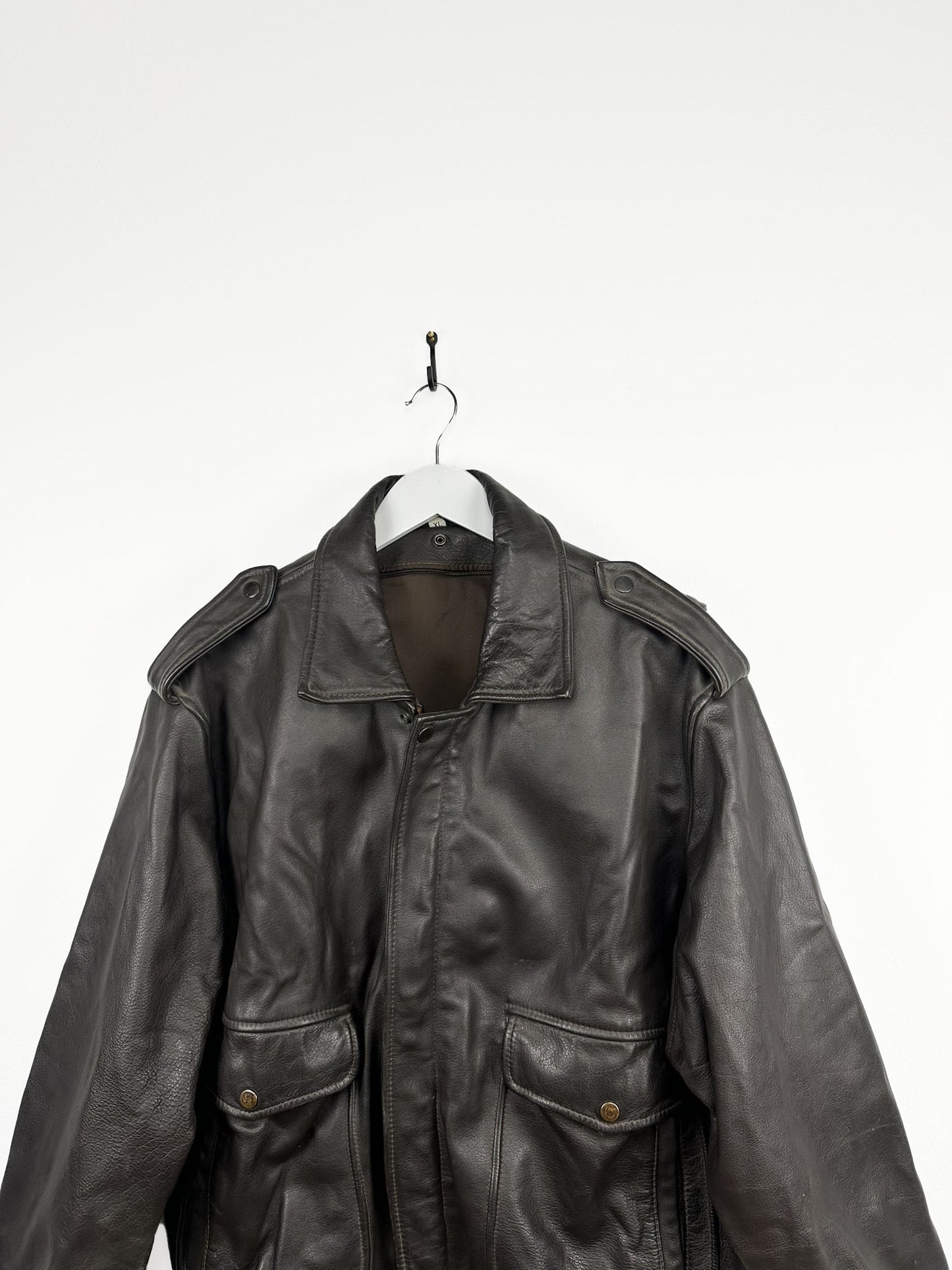Bomber in pelle aviator pesante (25g88) - XL