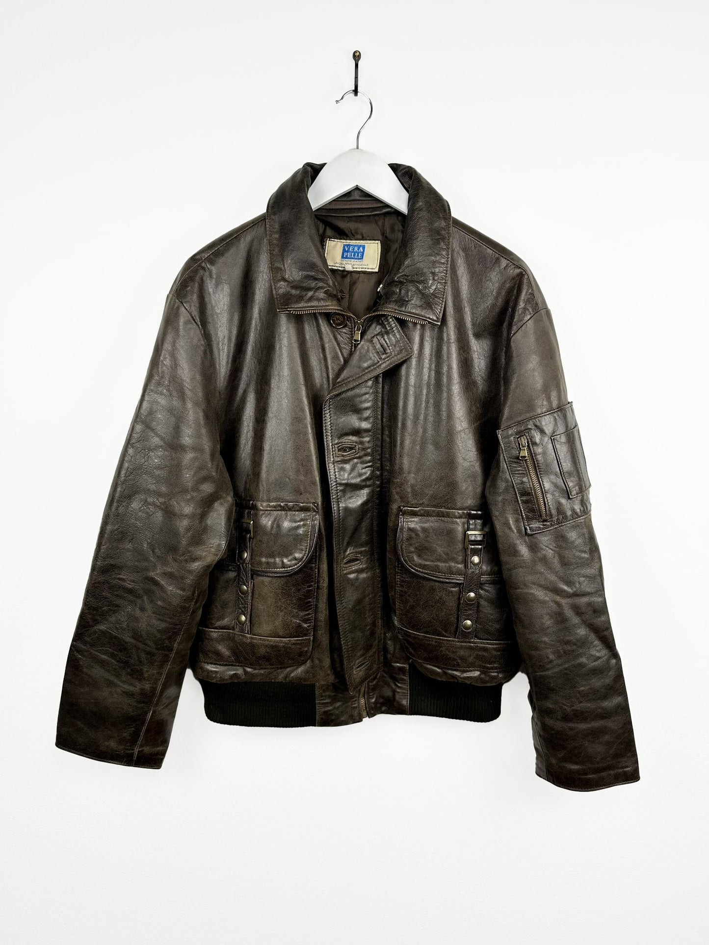 Bomber marrone in pelle (25g90) - XL
