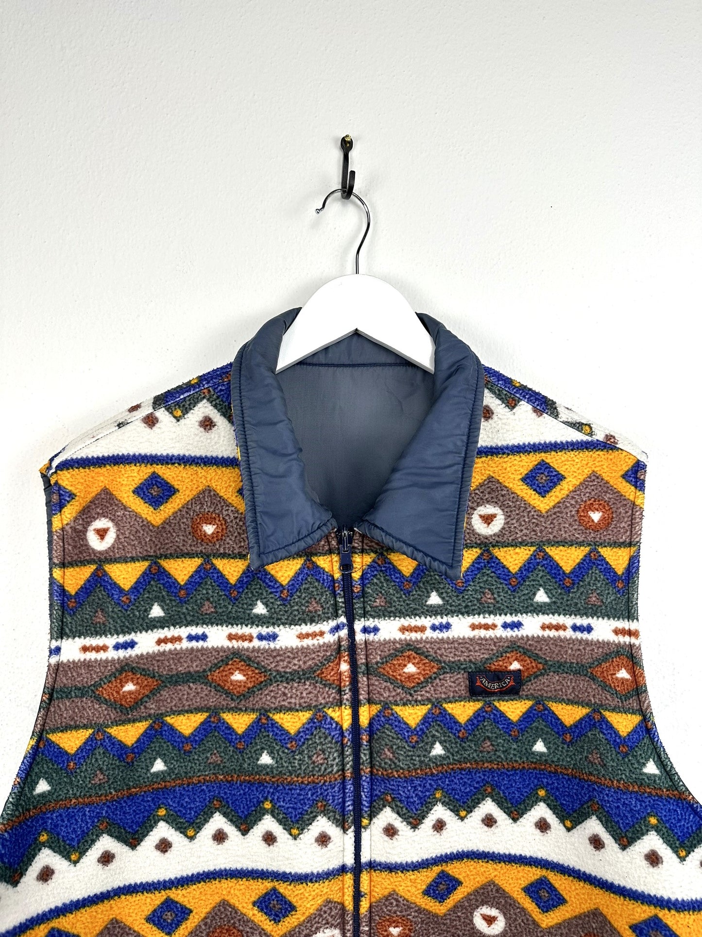 Gilet blu 90s multicolor reversibile - XL