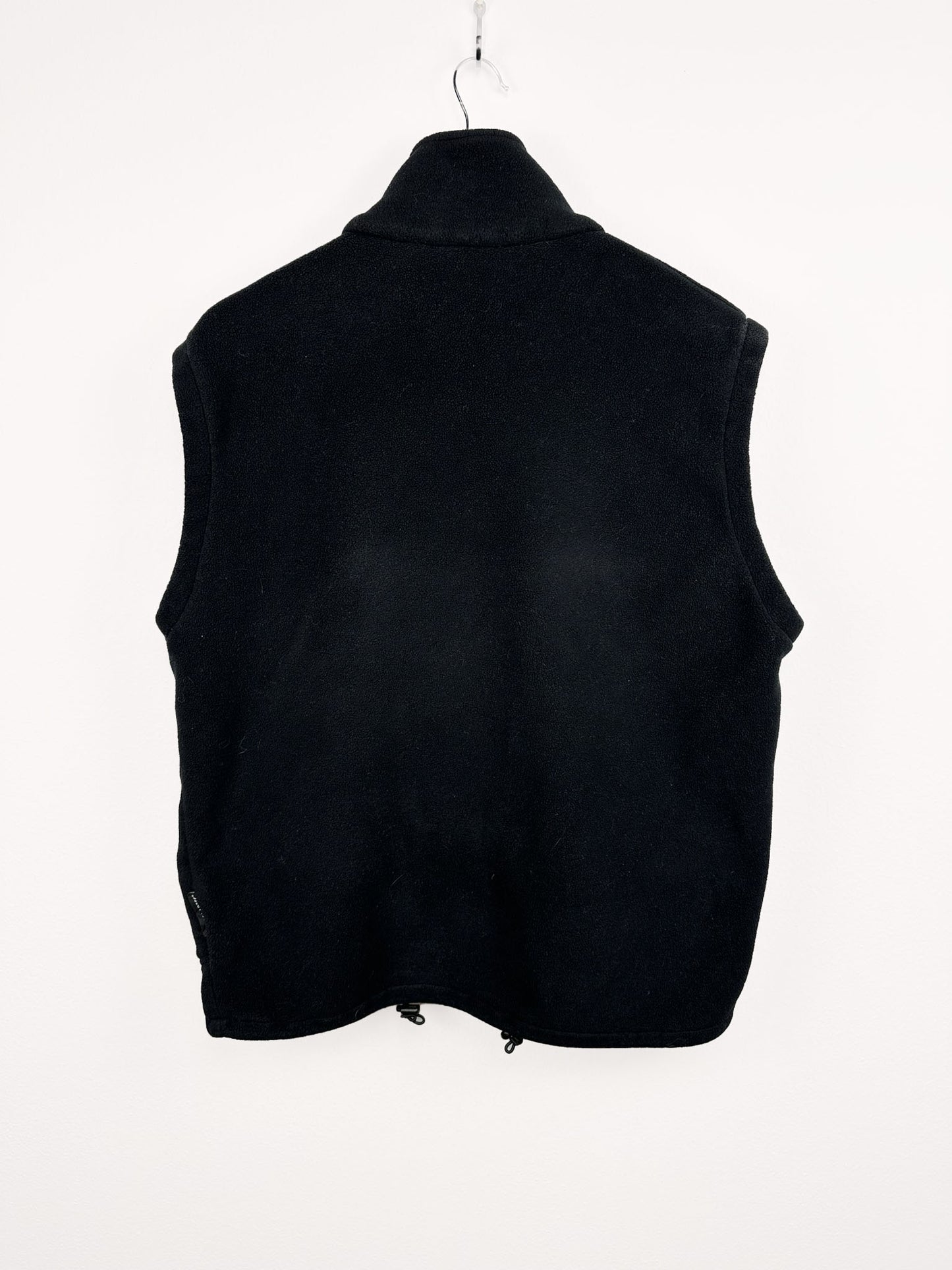 Gilet in pile nero tasche (25gt06) - L