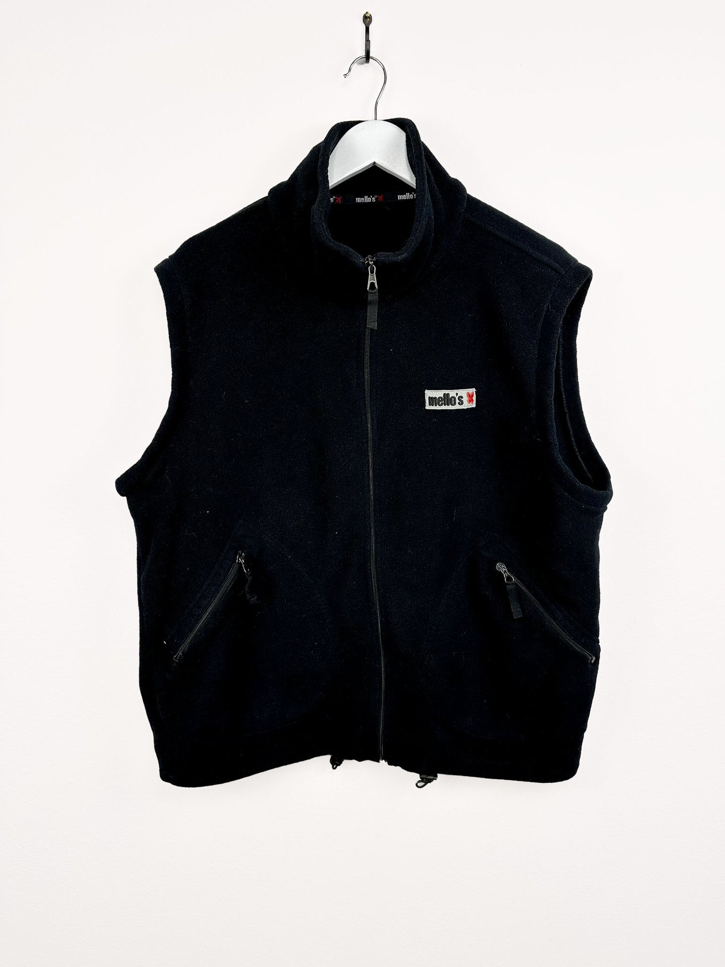 Gilet in pile nero tasche (25gt06) - L