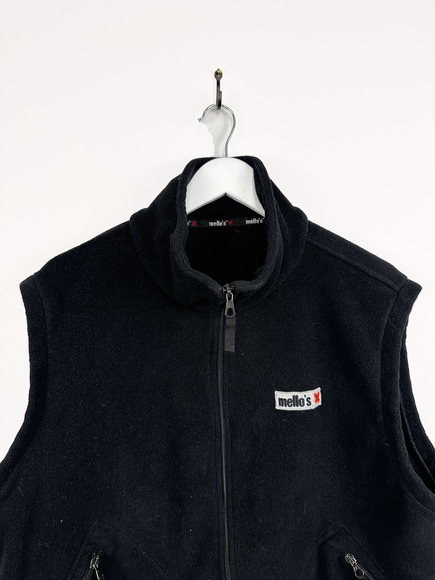 Gilet in pile nero tasche (25gt06) - L