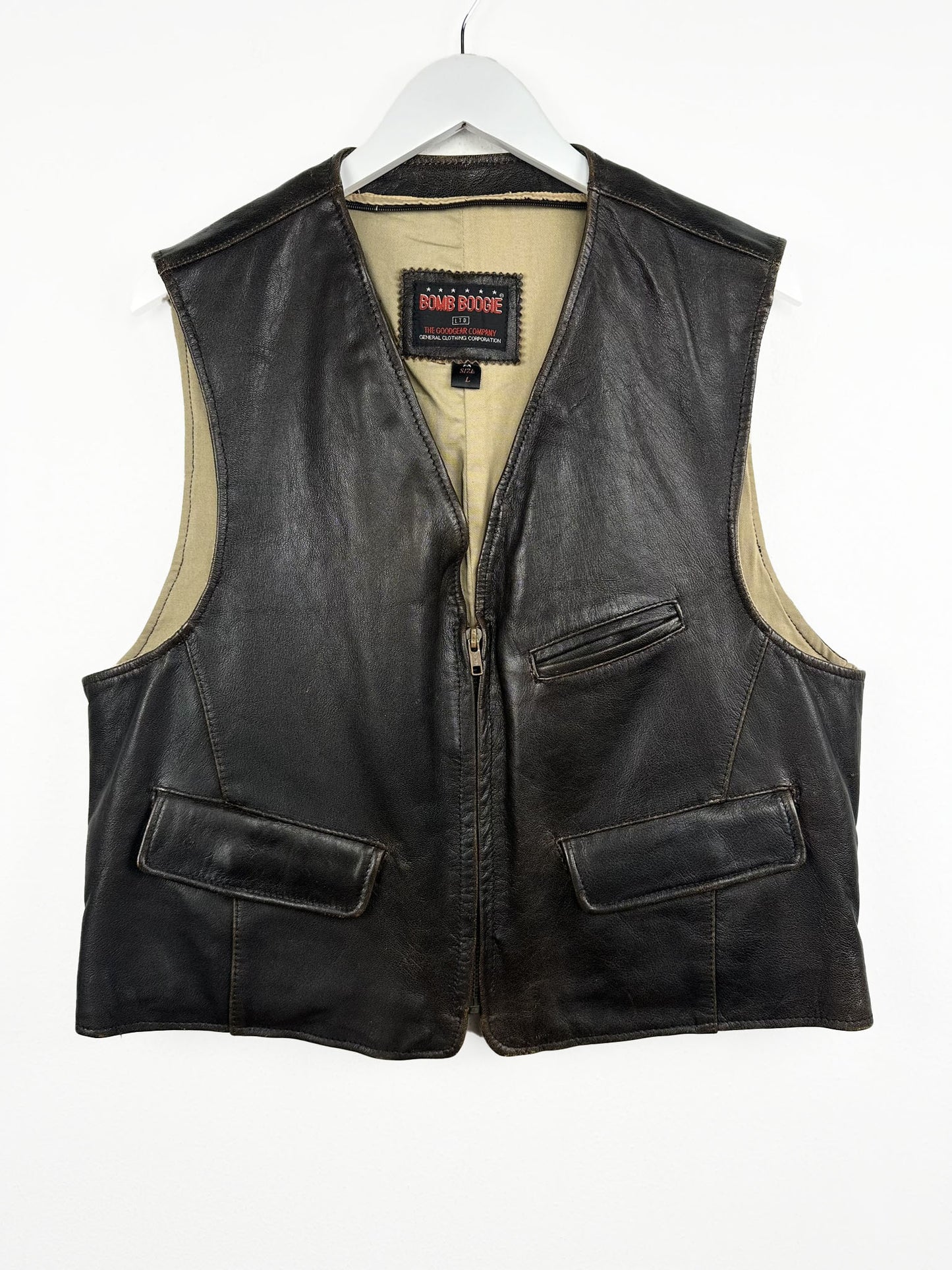 Gilet marrone Bomboogie in pelle (25gt22) -L